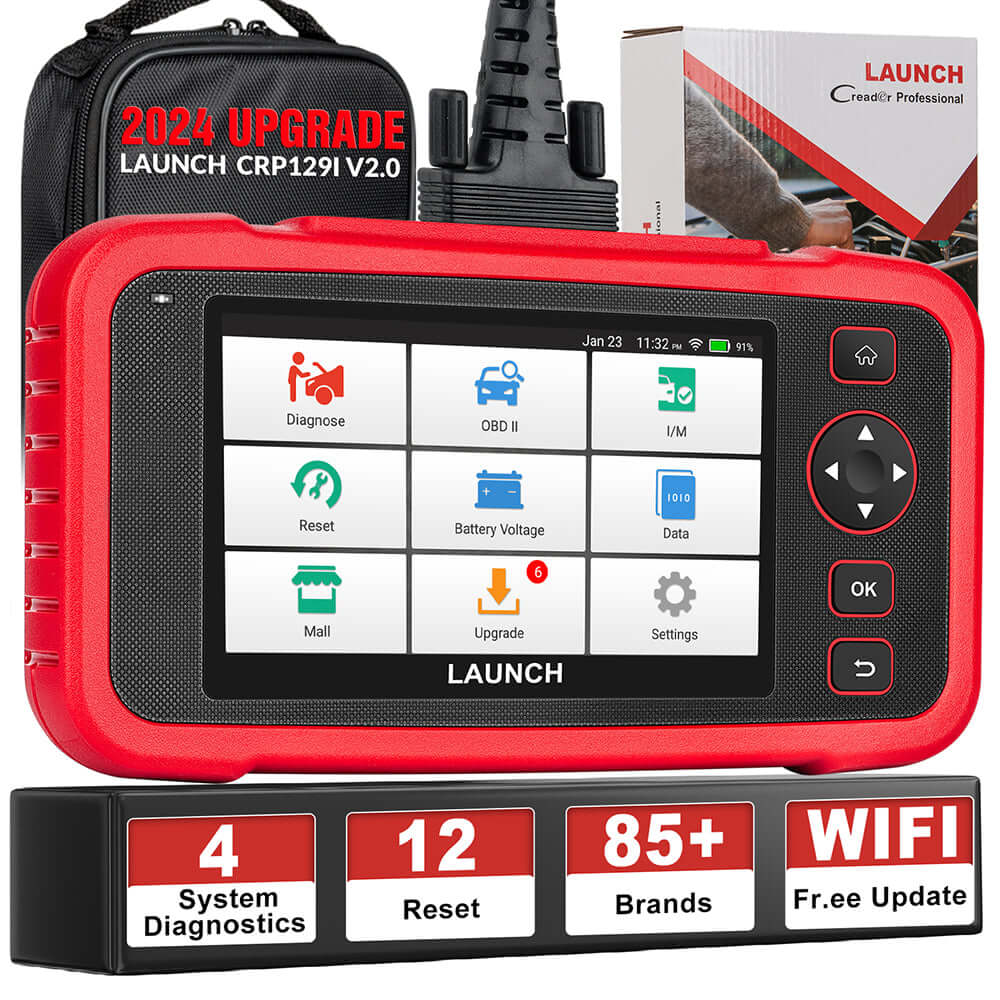 2025 LAUNCH CRP129I V2.0 Elite OBD2 Scanner – FCA AutoAuth, Engine/ABS/SRS/Transmission Code Reader with 12 Resets & Injector Coding, Lifetime Updates