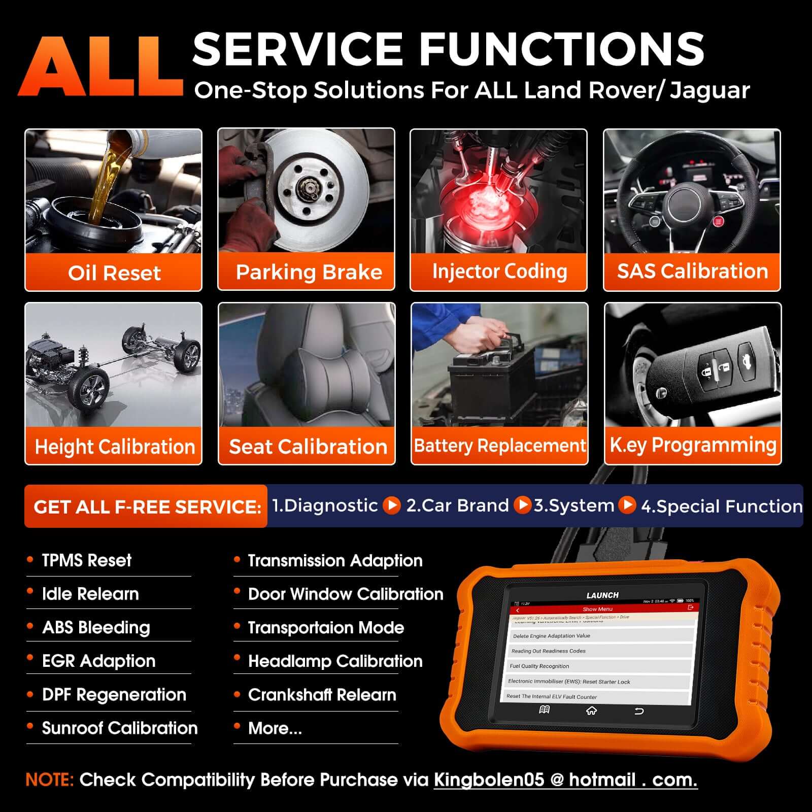 LAUNCH X431 Creader Elite 2.0 for Land Rover Bi directional Diagnostic Tool (Support Jaguar/Land Rover)