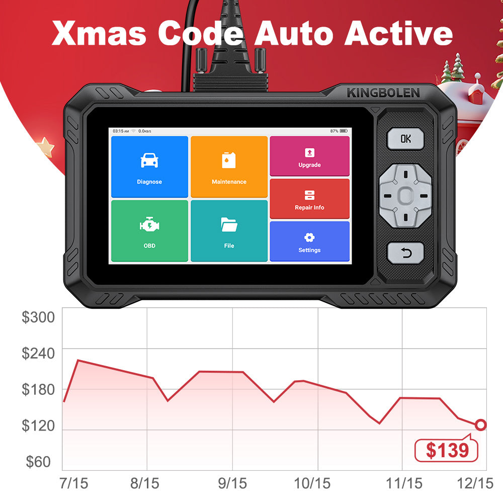 {Beat The 'Zon Prices}KINGBOLEN S608 Bi-Directional OBD2 Scanner with CAN FD & FCA/SGW Support for Full System Diagnostics and 9 Service Resets, Lifetime Free Update.