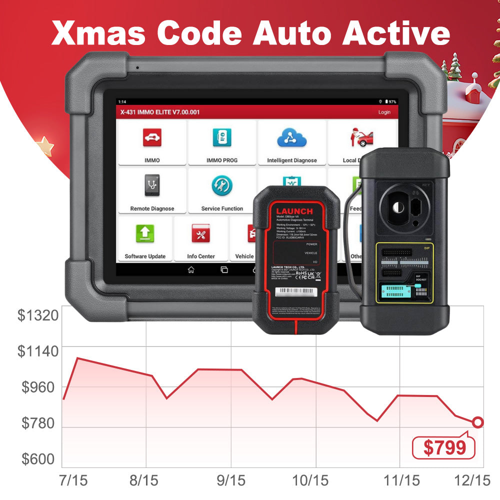 {Beat The 'Zon Prices}LAUNCH® X431 IMMO Elite Key Programmer All System With 40+ Reset Service Diagnostic Tool Support CANFD & DOIP