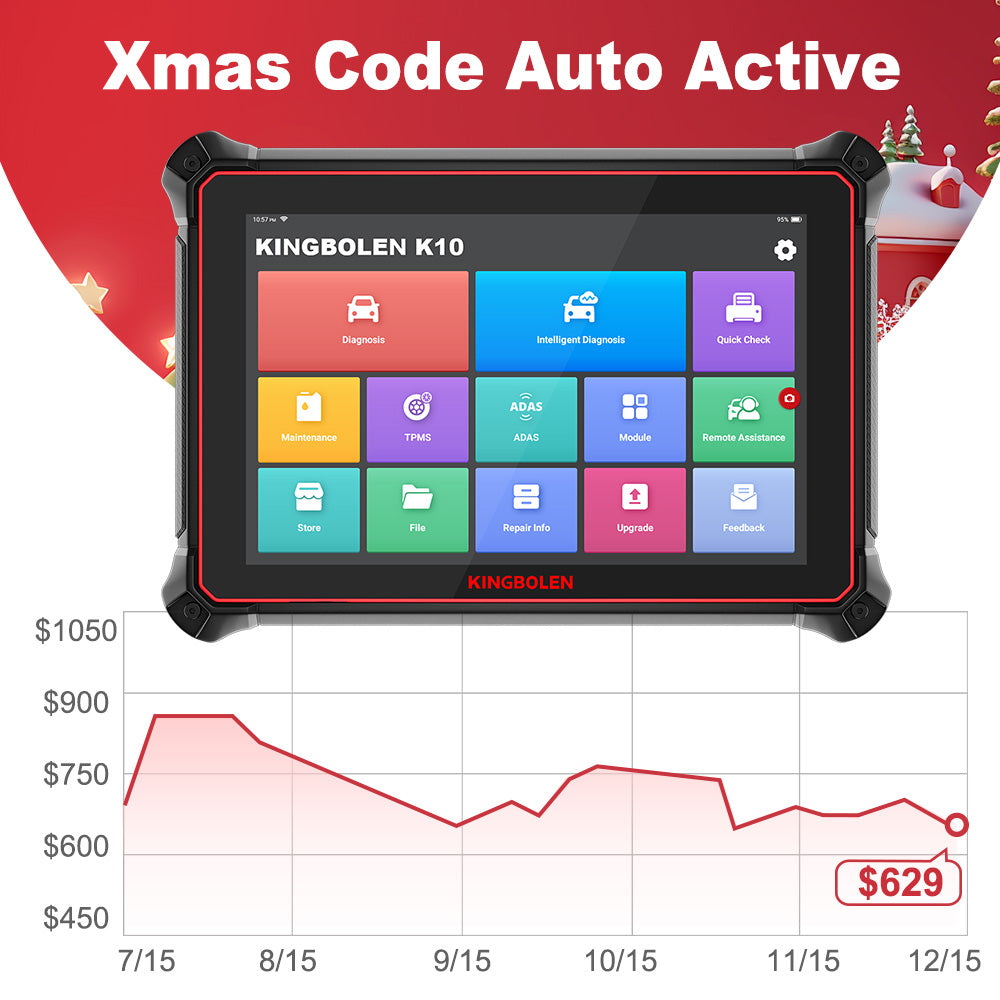 {Beat The 'Zon Prices}KINGBOLEN® K10 All Systems ECU Coding And Bidirectional Test OBD2 Scanner