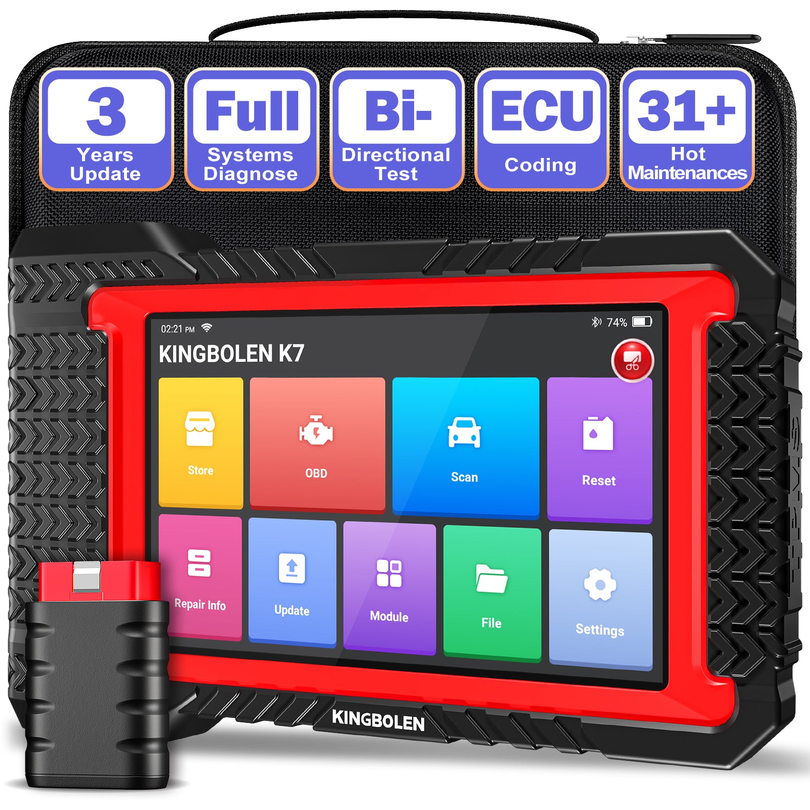 KINGBOLEN® K7 All Systems Bidirectional Test Bluetooth OBD2 Scanner with 3 Years Free update