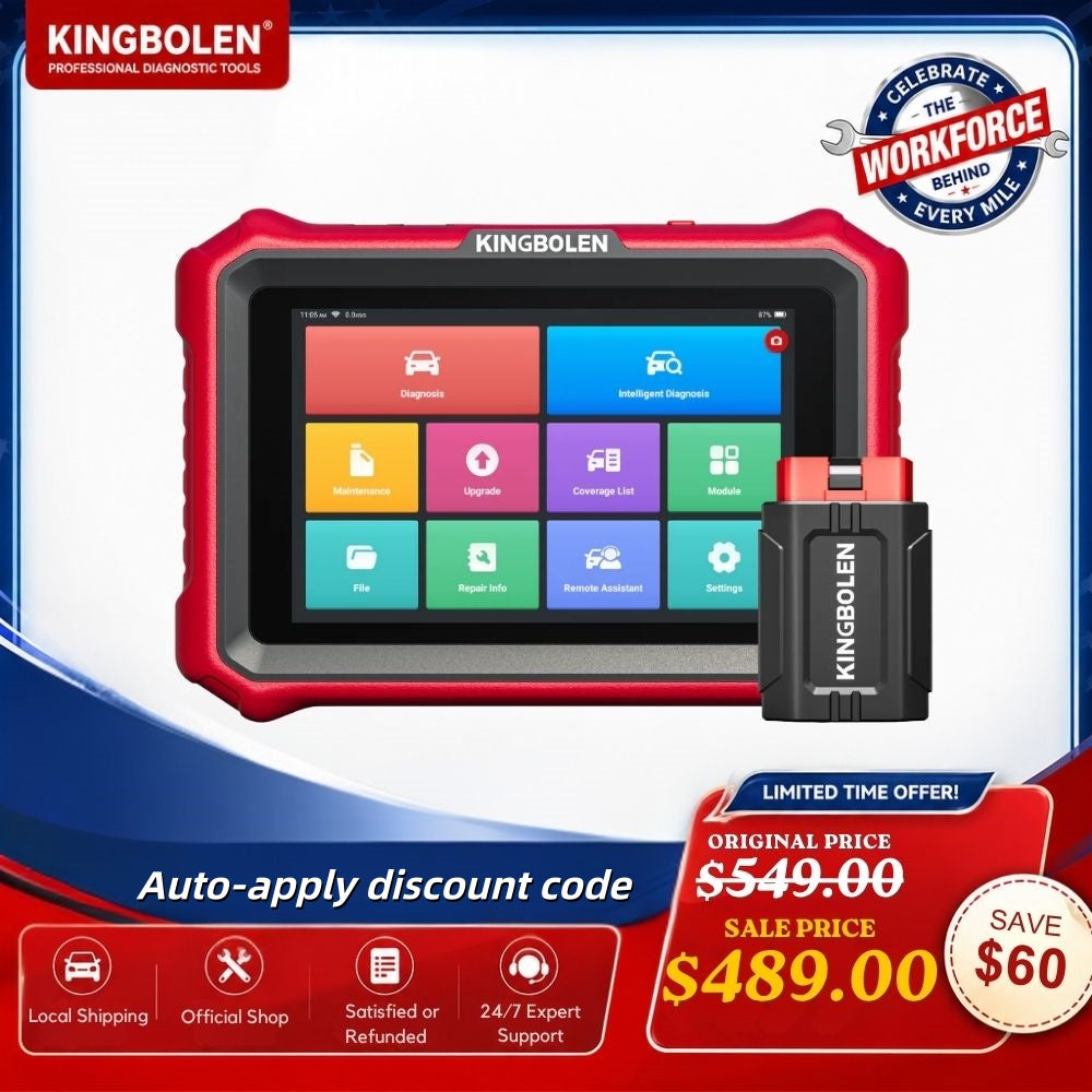 KINGBOLEN K8 PRO OE-LEVEL Car Diagnostic Tool with Lifetime Free Updates, Bluetooth 8" Wireless Scanner, ECU Coding, Bi-Directional, 34+ Reset, CANFD, DOIP, FCA AutoAuth