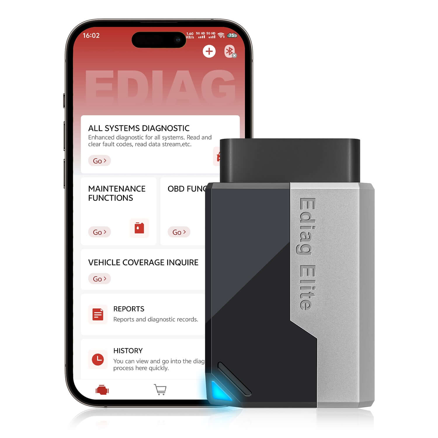 KINGBOLEN EDIAG ELITE Free Update CANFD&FCA All System Diagnostic Tool Bidirectional Test OBD2 Scanner