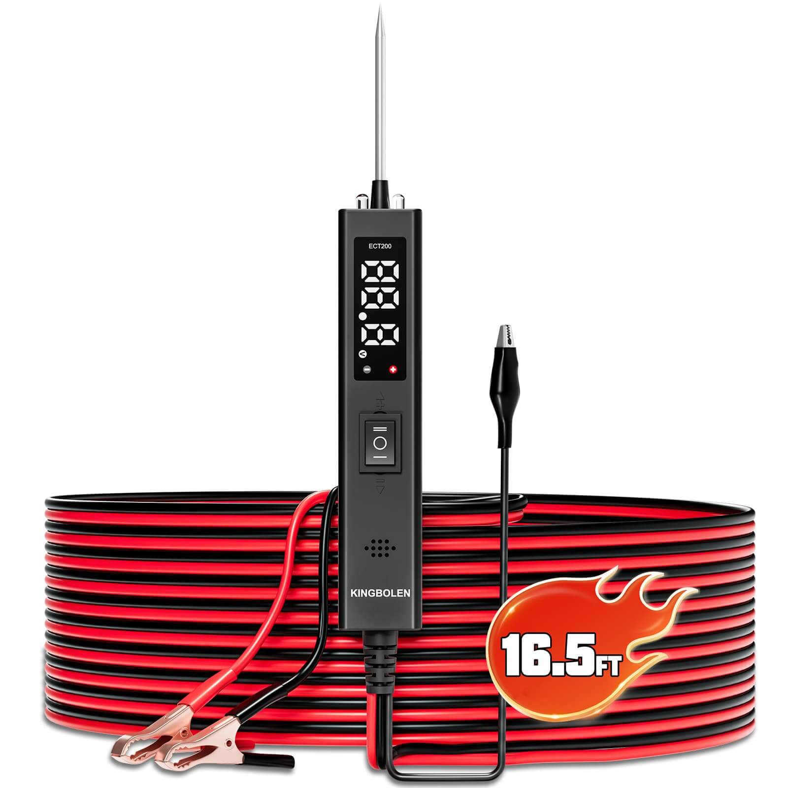 KINGBOLEN ECT200 12V&24V Car Battery Tester Maximum 8A With LED Screen Battery Analyzer