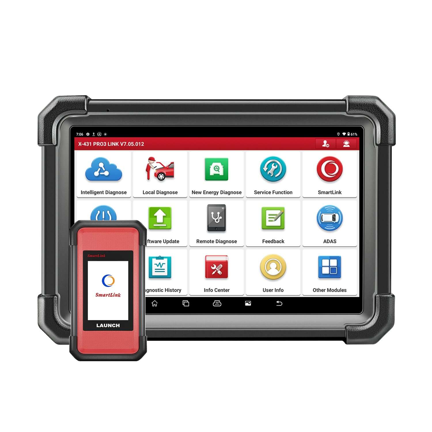 LAUNCH X431 PRO3S+ SmartLink HD 12V Car 24V Truck Heavy Duty OBDII Diagnostic Tool ECU Coding Active Test 31+ Reset Services