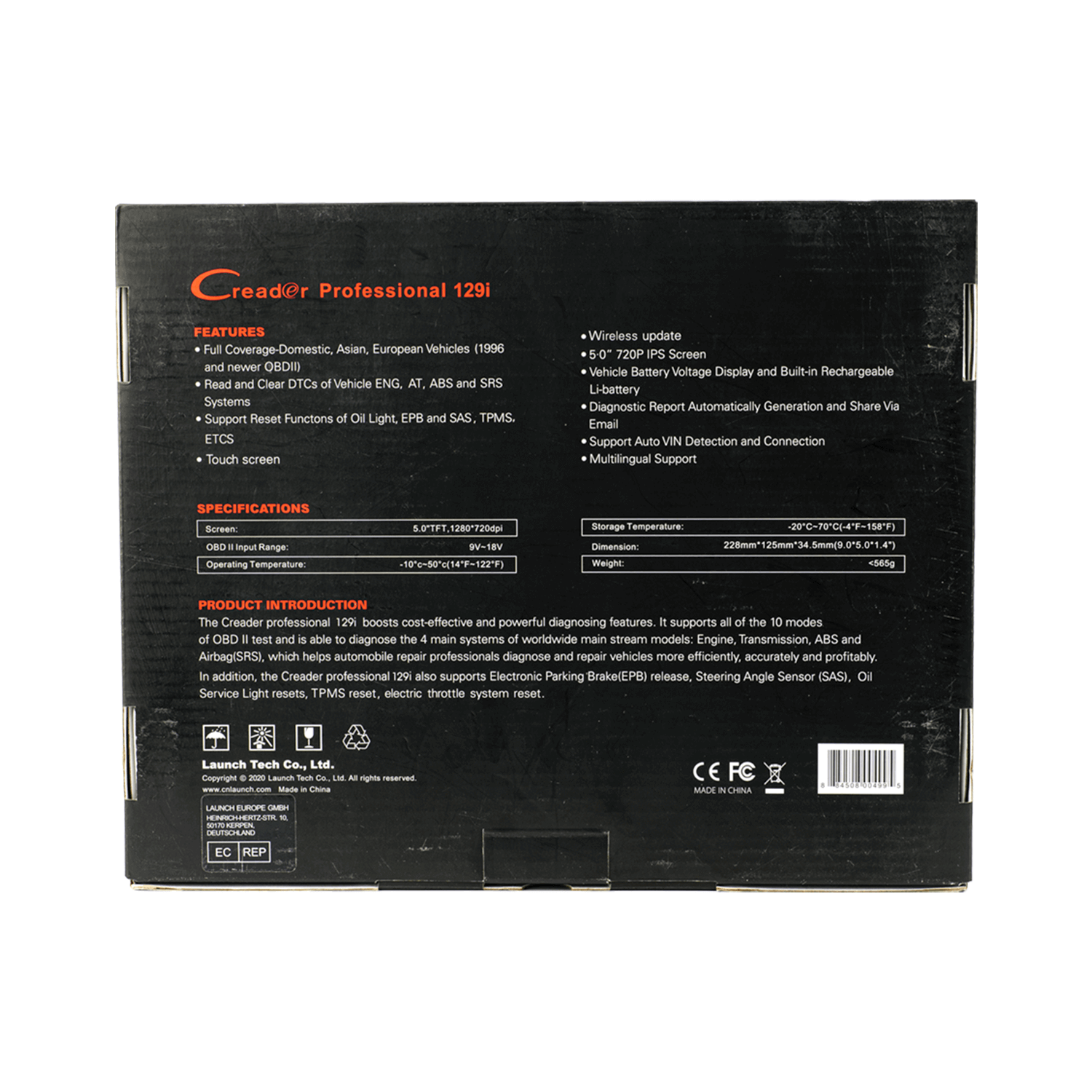 2025 Launch CRP129i OBD2 Car Scanner Engine ABS SRS SAS TPMS EPB Diagnostic Tool