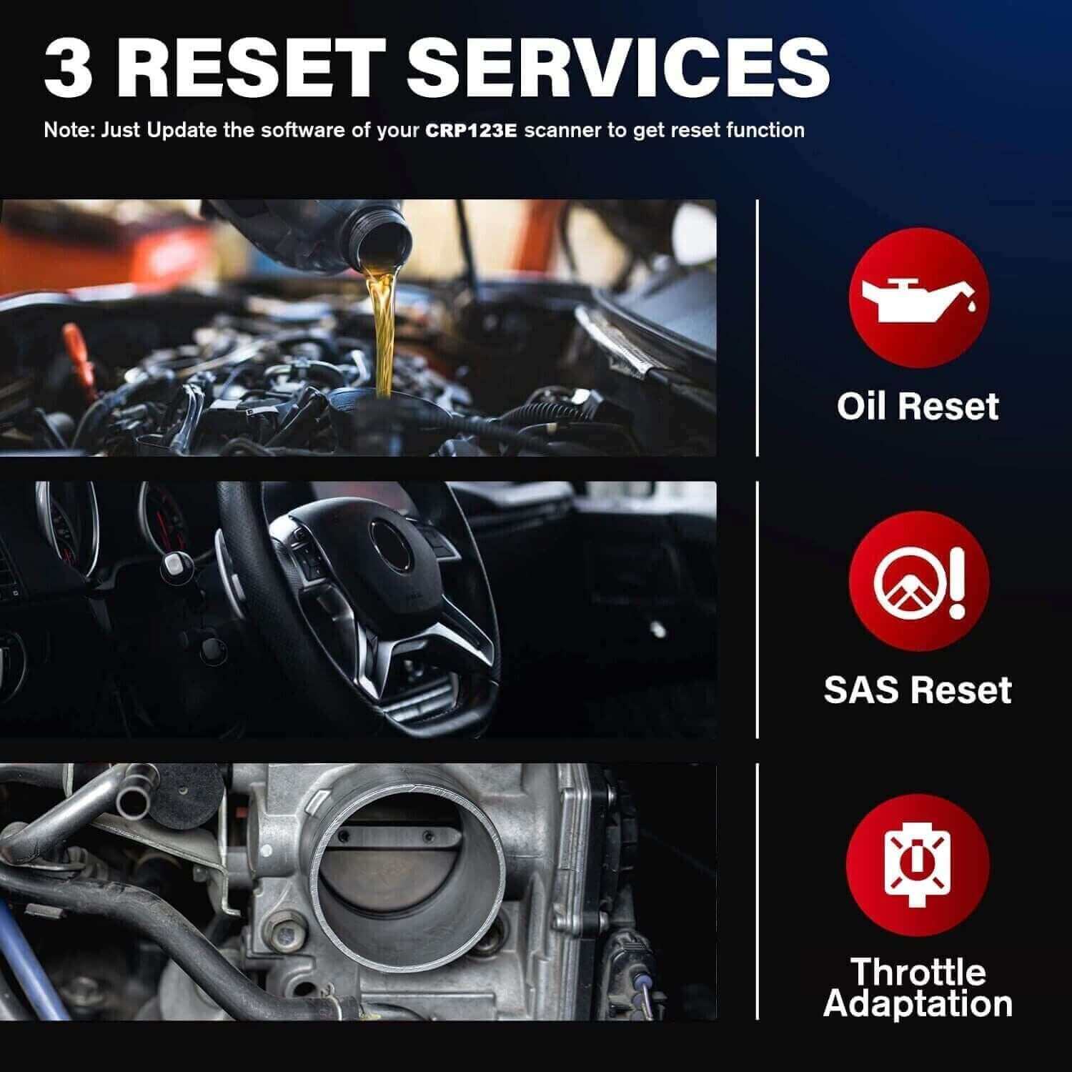 2025 LAUNCH CRP123 V2.0 Elite OBD2 Scanner – Engine/ABS/SRS/Transmission Diagnostic Tool, Airbag Code Reader with 3 Reset Functions: Oil, Throttle Relearn, SAS, Lifetime Free Updates