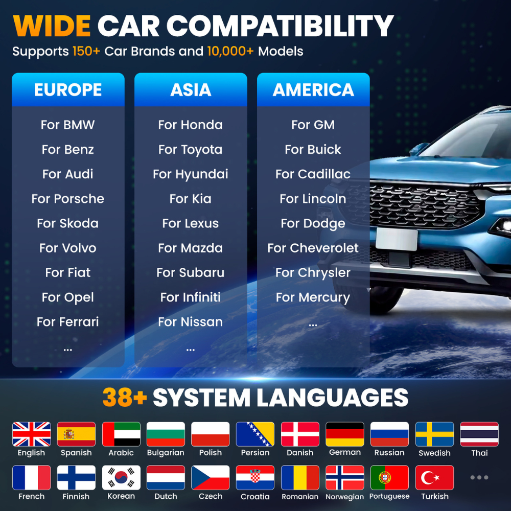 KINGBOLEN K8 Elite OBD2 Scanner with Lifetime Free Updates, 8" Wireless Diagnostic Tool, ECU Coding, Bi-Directional, 34+ Reset, CANFD, DOIP, FCA AutoAuth