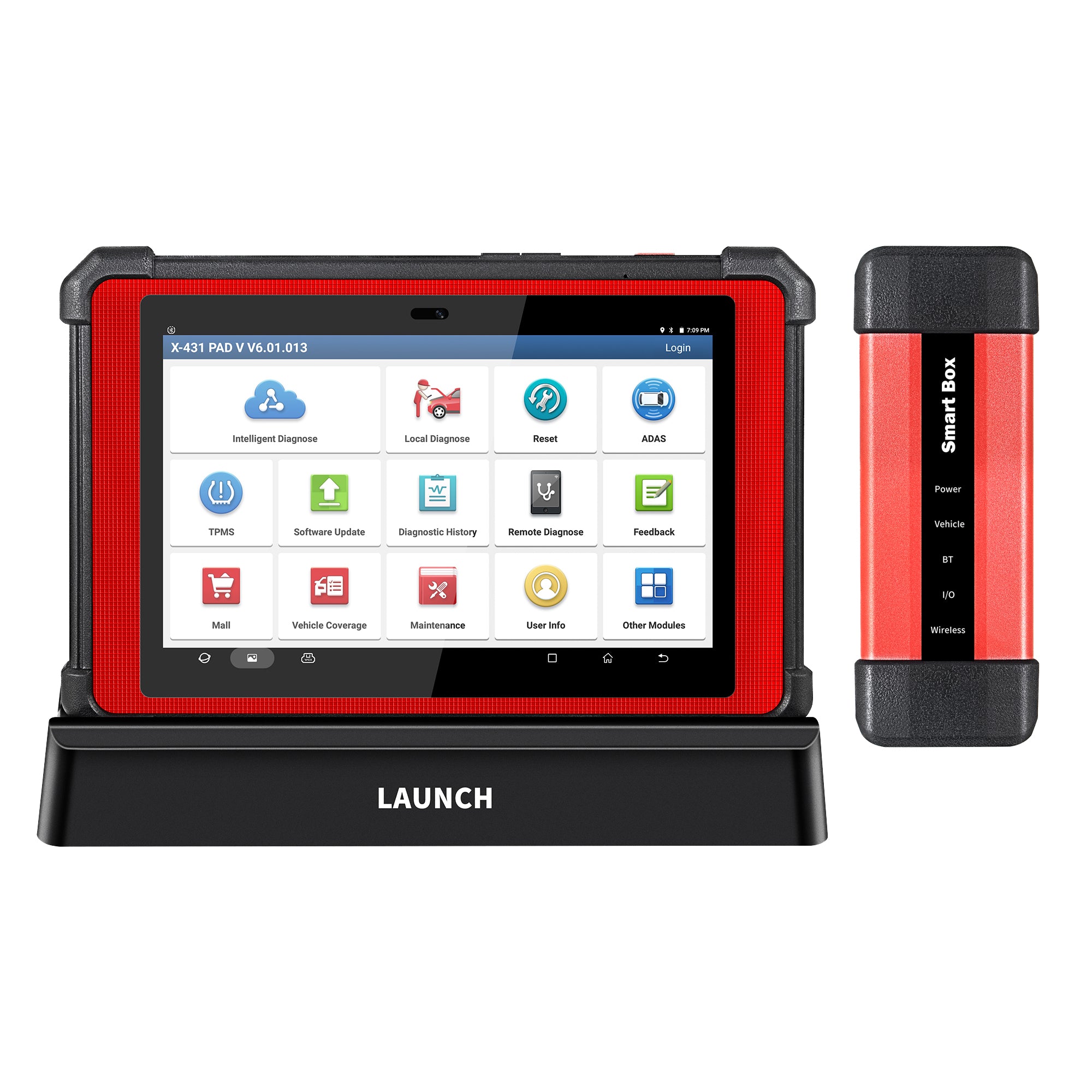 Launch X431 PAD V Smartbox 2025 – Full System Diagnostic Scanner with Bi-Directional Control, J2534/D-PDU/RP1210, CAN FD & DOIP Support, ECU Coding, Topology Mapping – Compatible with Heavy-Duty Trucks & EVs, 60+ Reset Functions