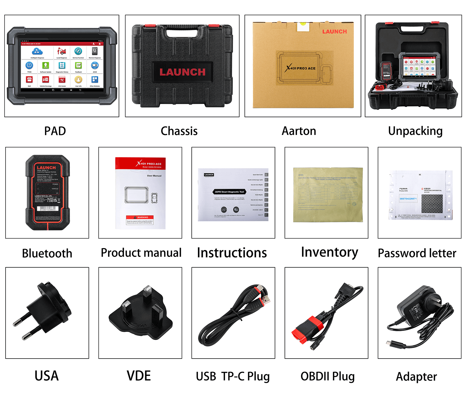 New LAUNCH X431 PRO3 ACE CAN FD Car Diagnostic Tools Auto OBD OBD2 Scanner All System 38+Reset supports 24V Truck module VCI