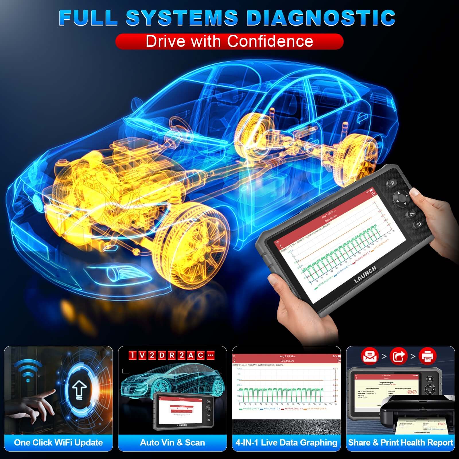 2025 Launch X431 CRP919E Lite All System Diagnostic & 32+ Services OBD2 Scanner with FCA Function