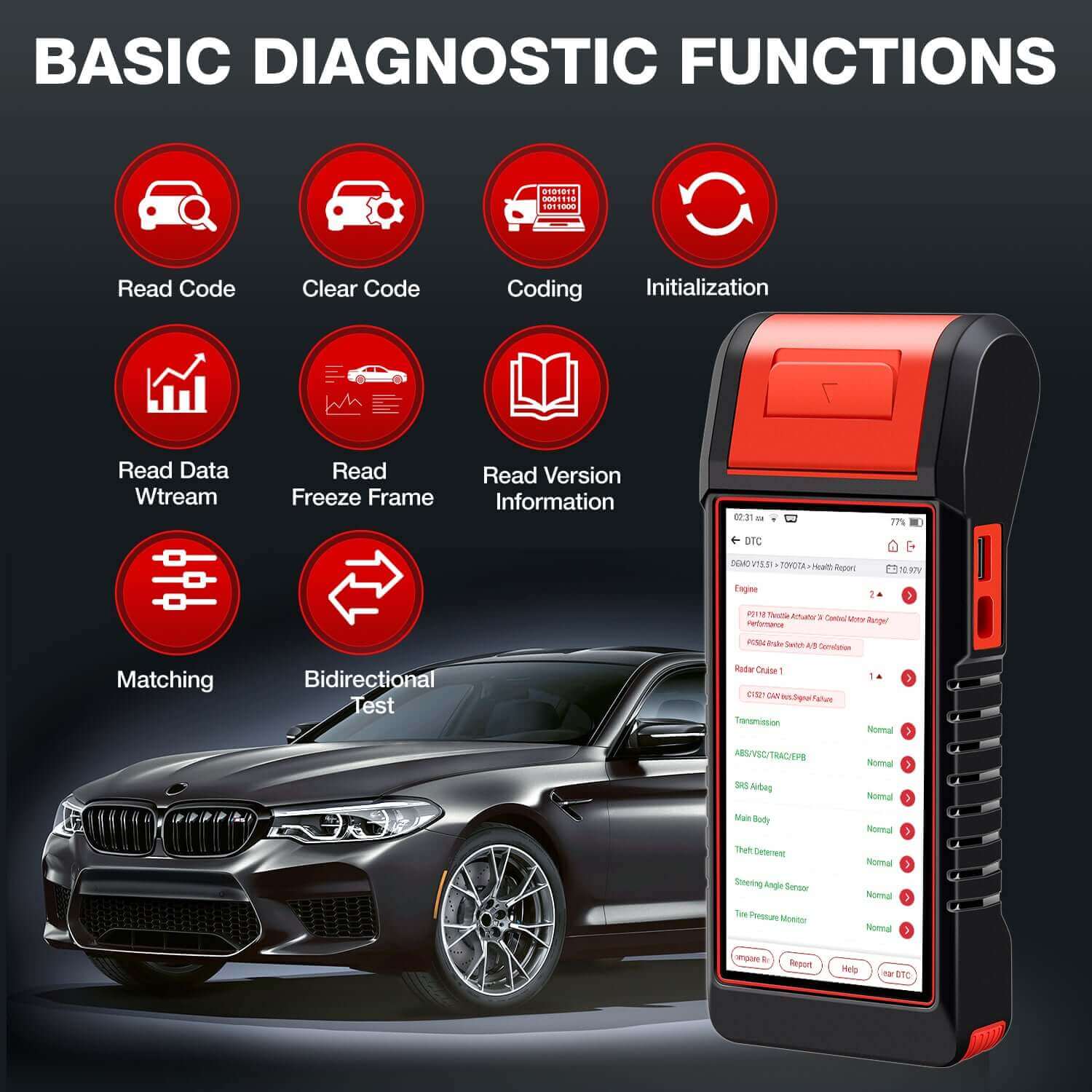KINGBOLEN® K6 PRO All Systems Battery Tester TPMS Printer Diagnostic Scanner with 2 Years Free update K7 upgrate version