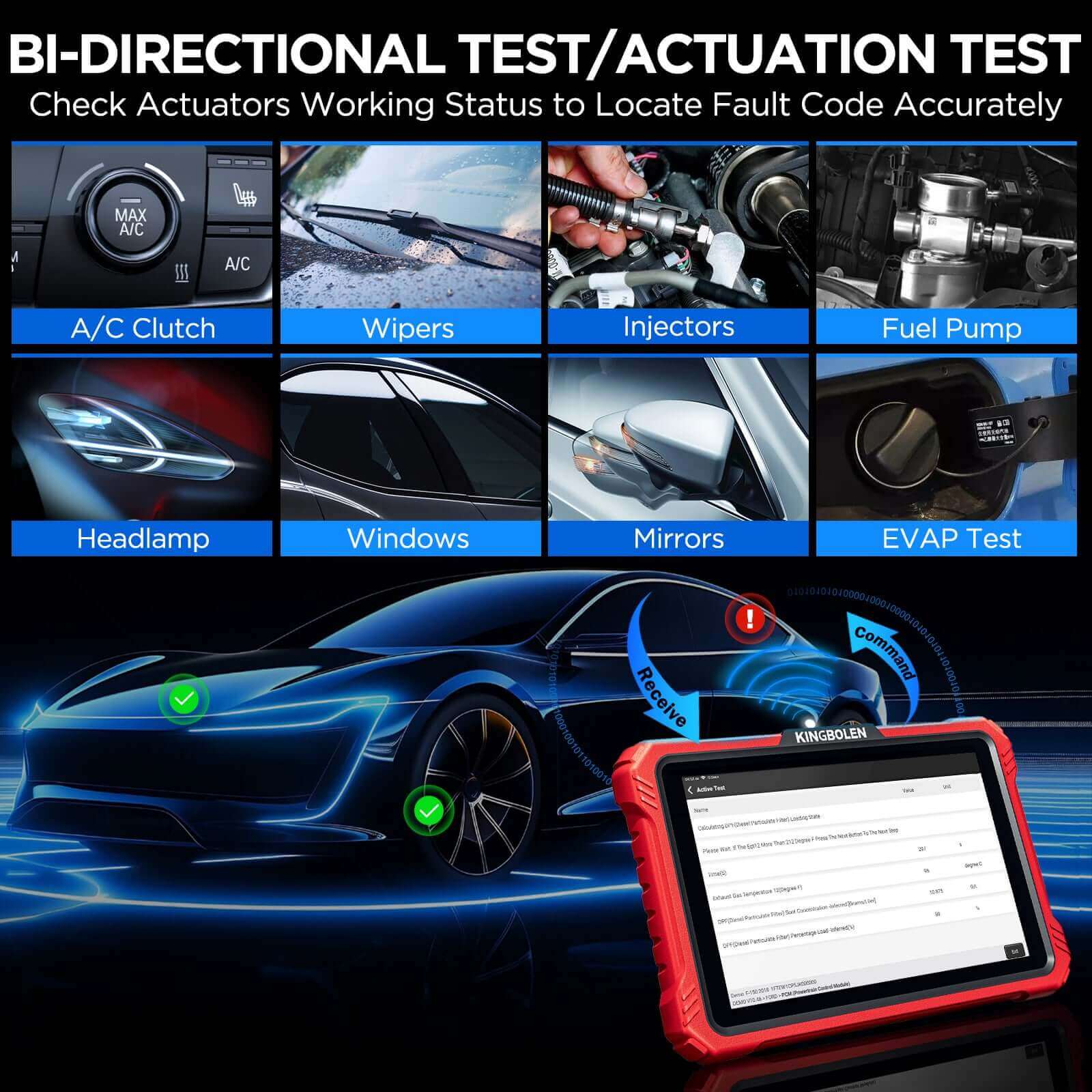 2025 Kingbolen K10 Elite CANFD&Doip Obd2 Scanner 40+ Resets All System Car Diagnostic Tools With ECU Coding Active Test Guide Function