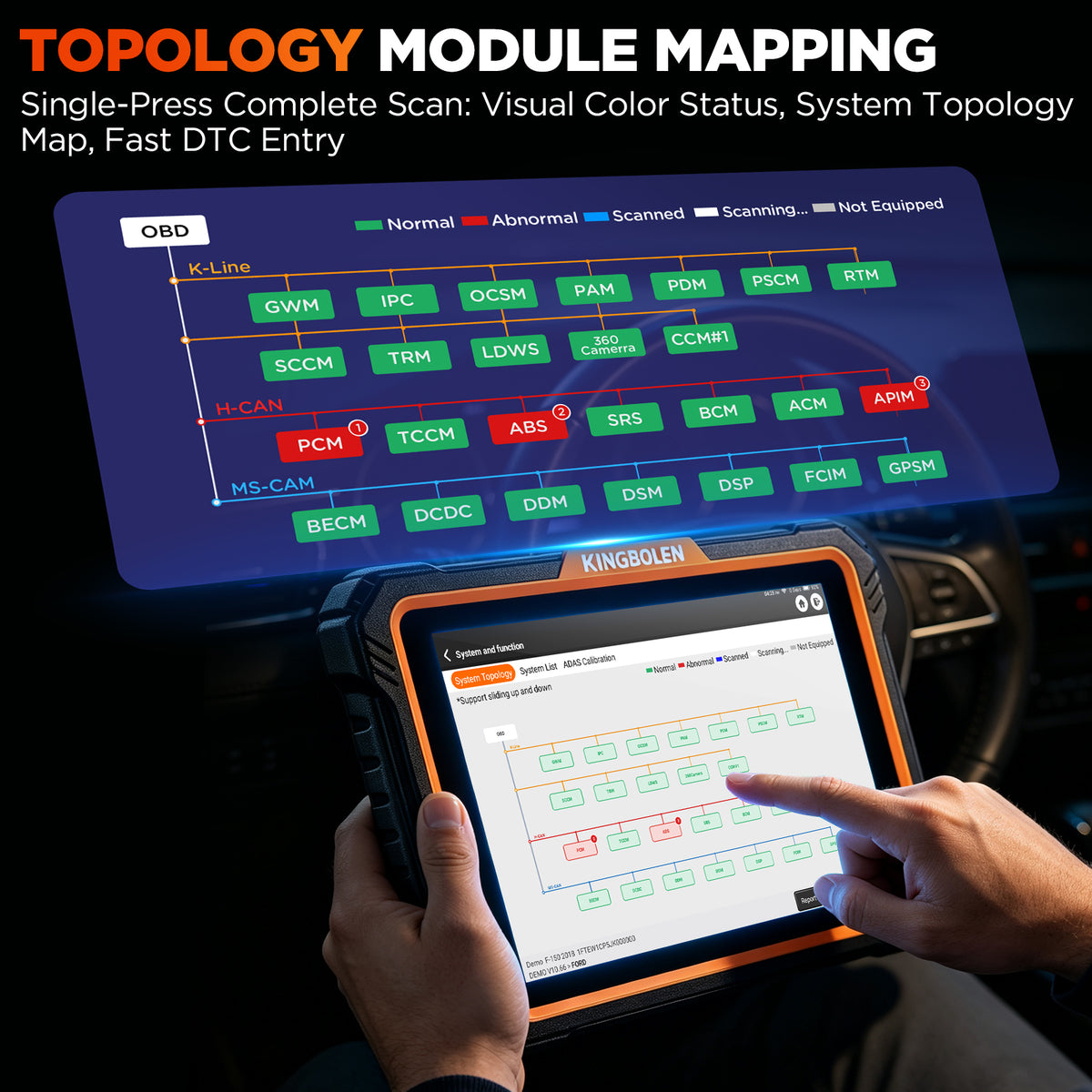 KINGBOLEN K10 Ultra J2534 Scan Tool | OE-Level Bi-Directional Diagnostics & ECU Programming