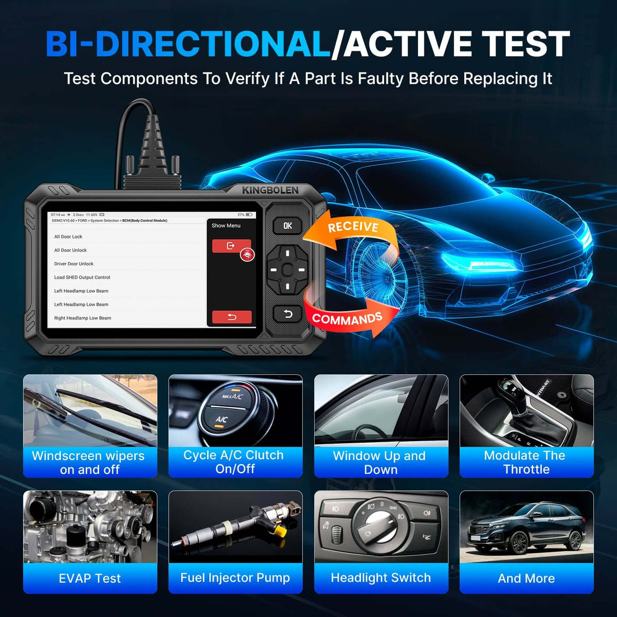 KINGBOLEN S6 ELITE Free Updates Full System Bi-Directional OBD2 Scanner