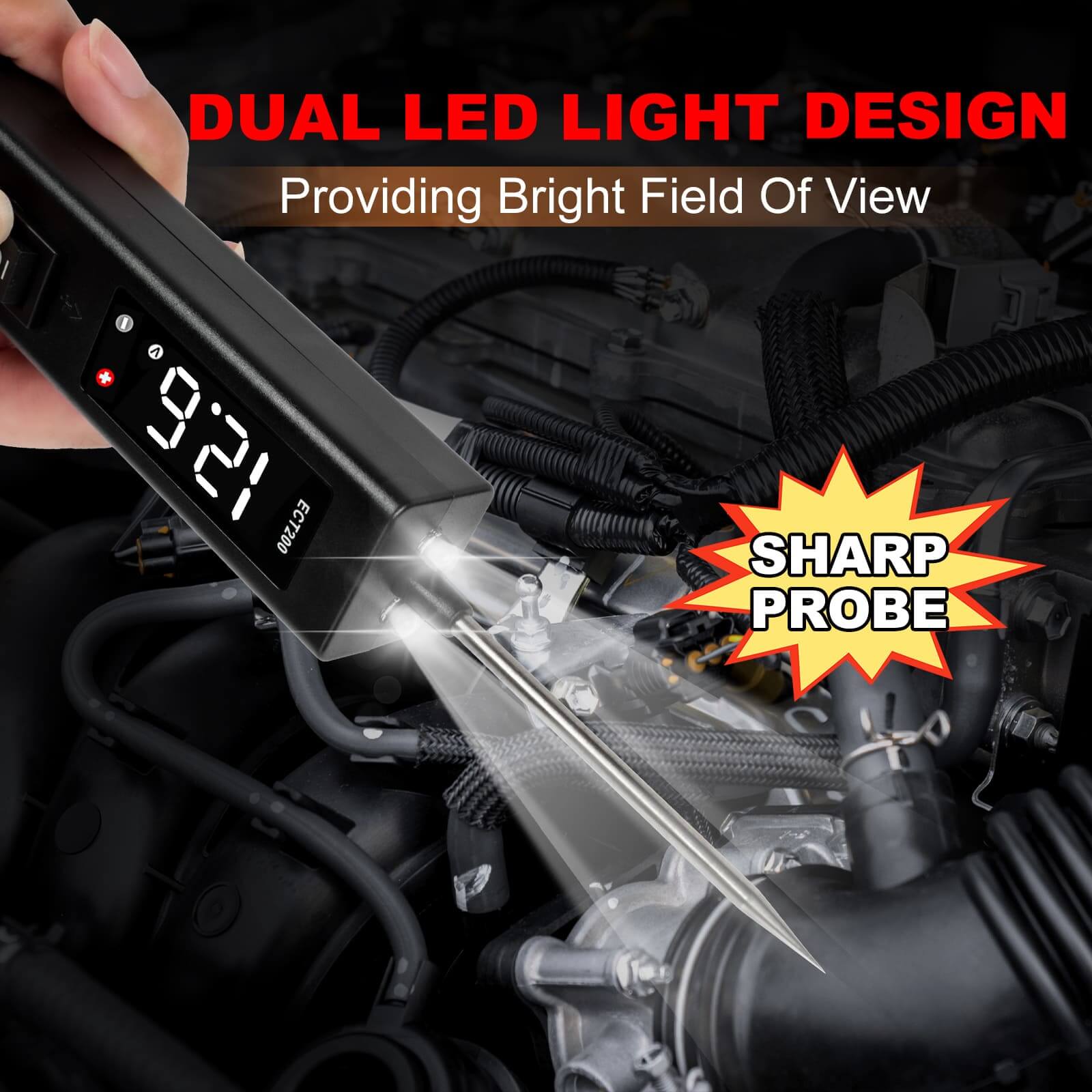 KINGBOLEN ECT200 12V&24V Car Battery Tester Maximum 8A With LED Screen Battery Analyzer