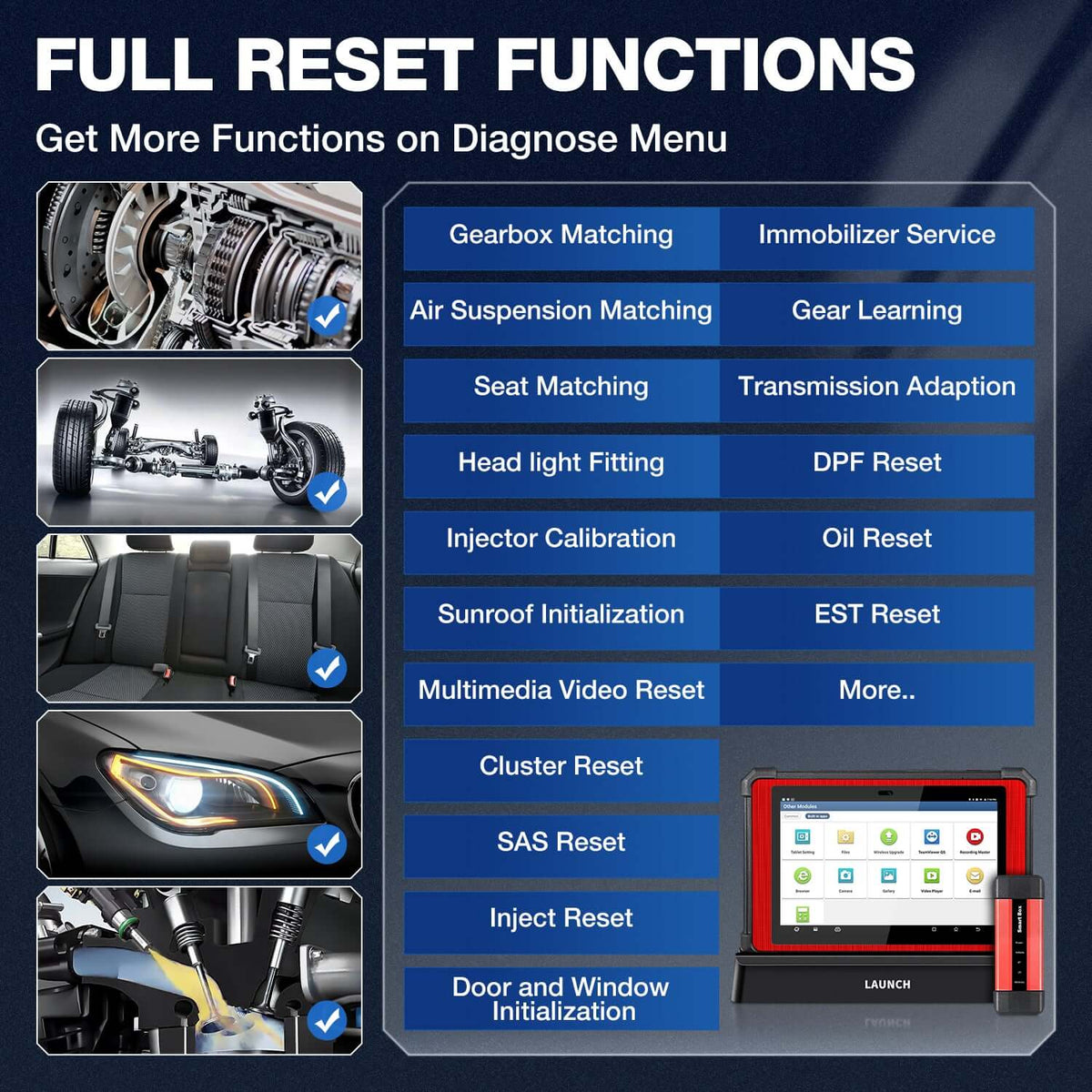 Launch X431 PAD V 2026 – Full System Diagnostic Scanner with Bi-Directional Control, J2534/D-PDU/RP1210, CAN FD & DOIP Support, ECU Coding, Topology Mapping – Compatible with Heavy-Duty Trucks & EVs, 60+ Reset Functions