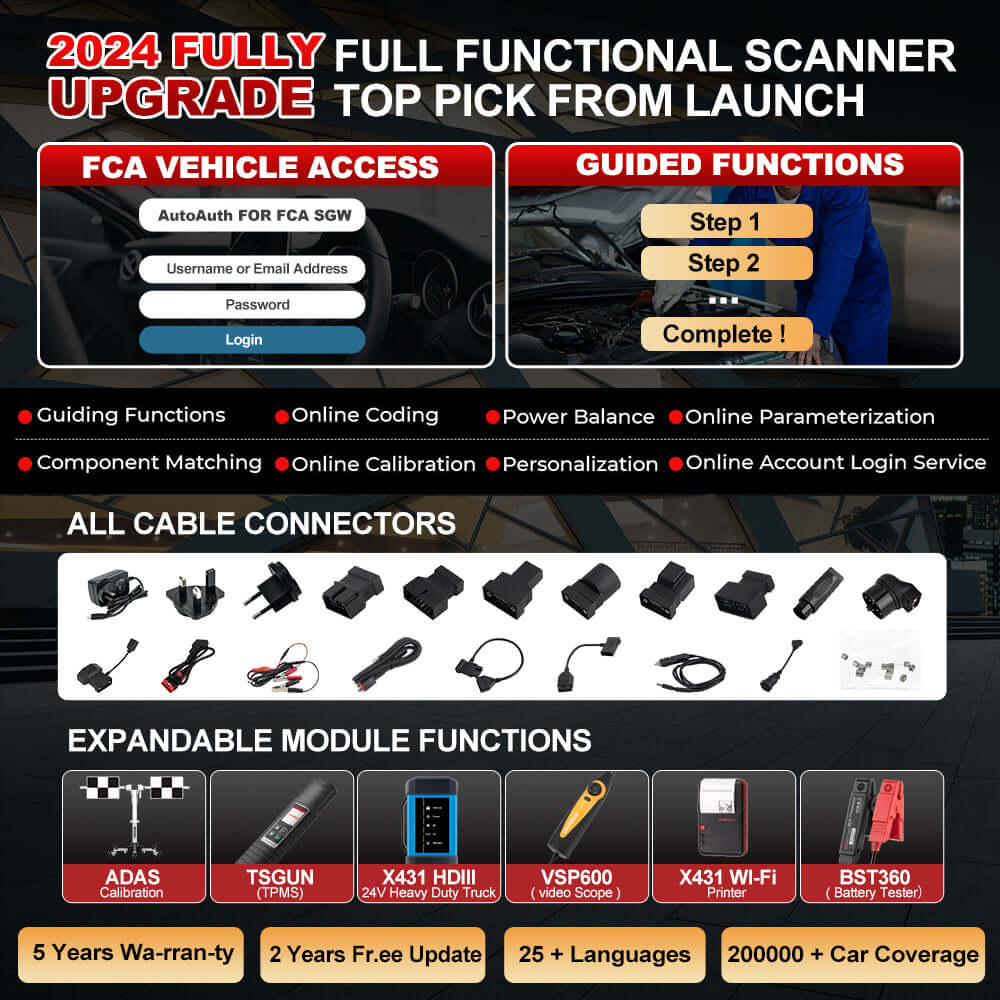 2025 LAUNCH® X431 PRO3S+ V5.0 10.1’ INCH Full System Car Diagnostic Tools with CAN FD, OBD/OBD2 Full System Scanner & Topology Map