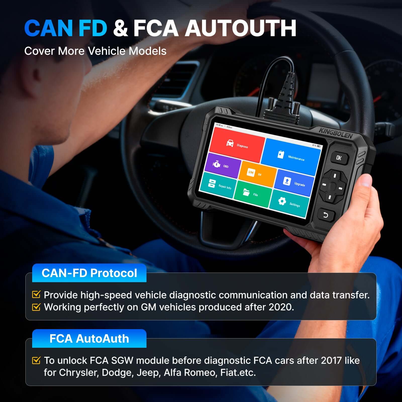 KINGBOLEN S6 ELITE Free Updates Full System Bi-Directional OBD2 Scanner