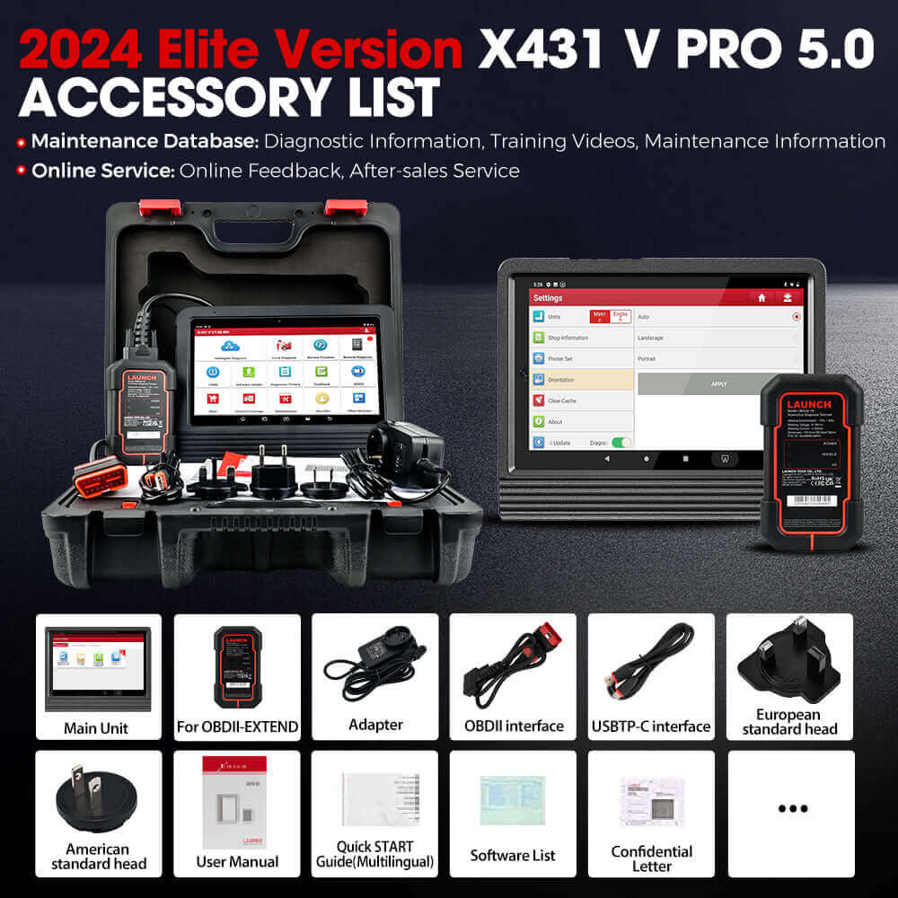 LAUNCH X431 PRO V5.0 2024 Diagnostic Scan Tool with CANFD for 2024 Models Same as X431 V+, ECU Coding Active Test 37+ Resets OEM Full System OBD2 Scanner, AutoAuth for FCA SGW, 2 Years Free Update
