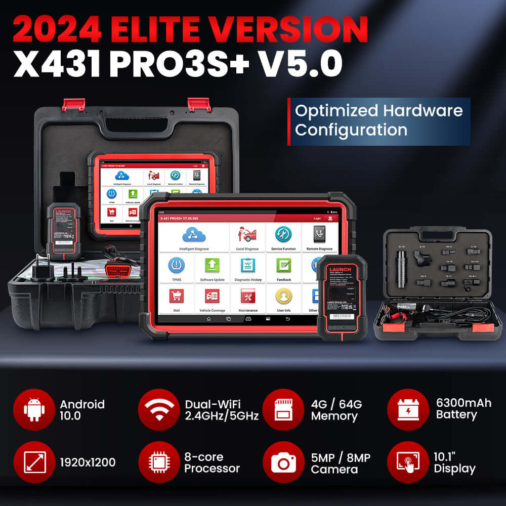 2025 LAUNCH® X431 PRO3S+ V5.0 10.1’ INCH Full System Car Diagnostic Tools with CAN FD, OBD/OBD2 Full System Scanner & Topology Map