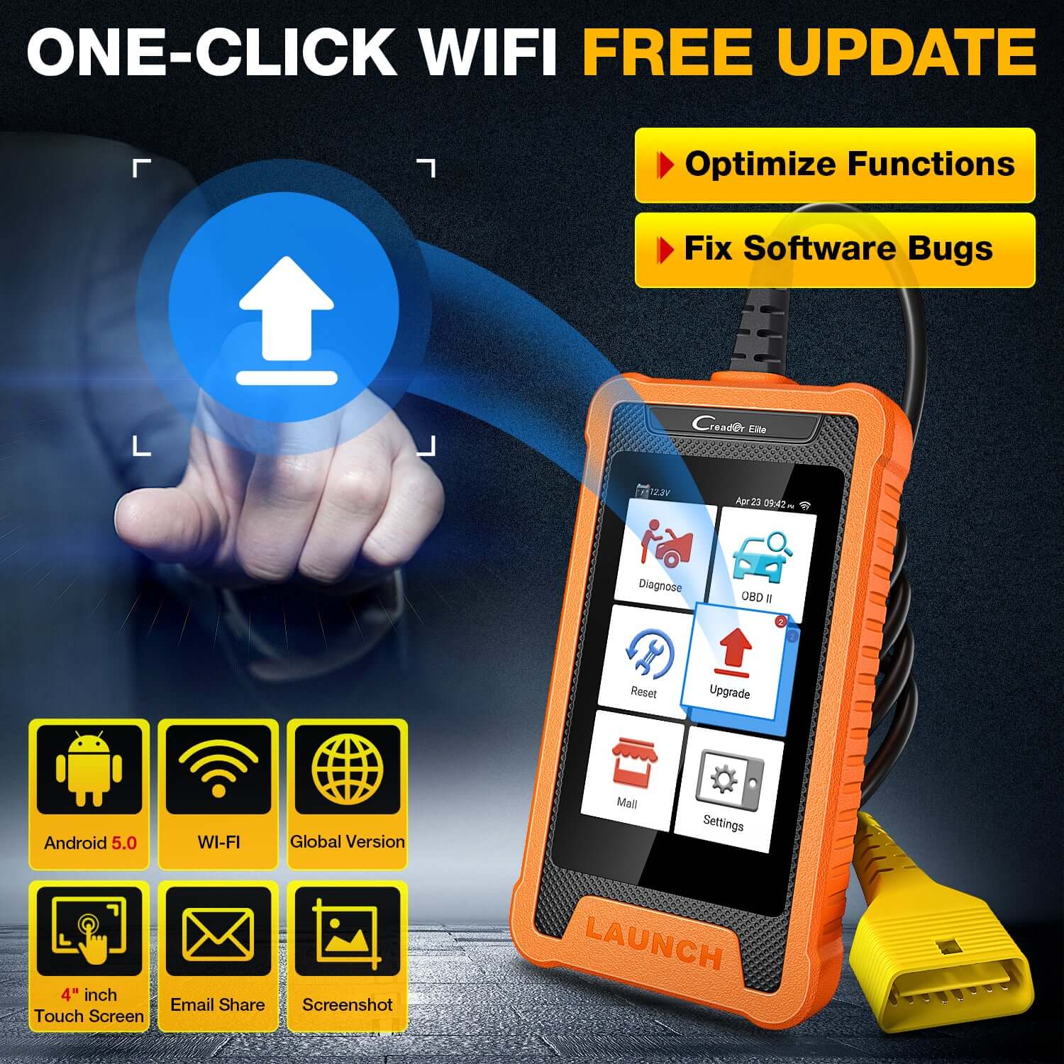 LAUNCH X431 Creader Elite for Mercedes Benz Bi directional Diagnostic Tool Full System OBD2 Code Reader(Support Mercedes-Benz, Maybach, SPRINTER)