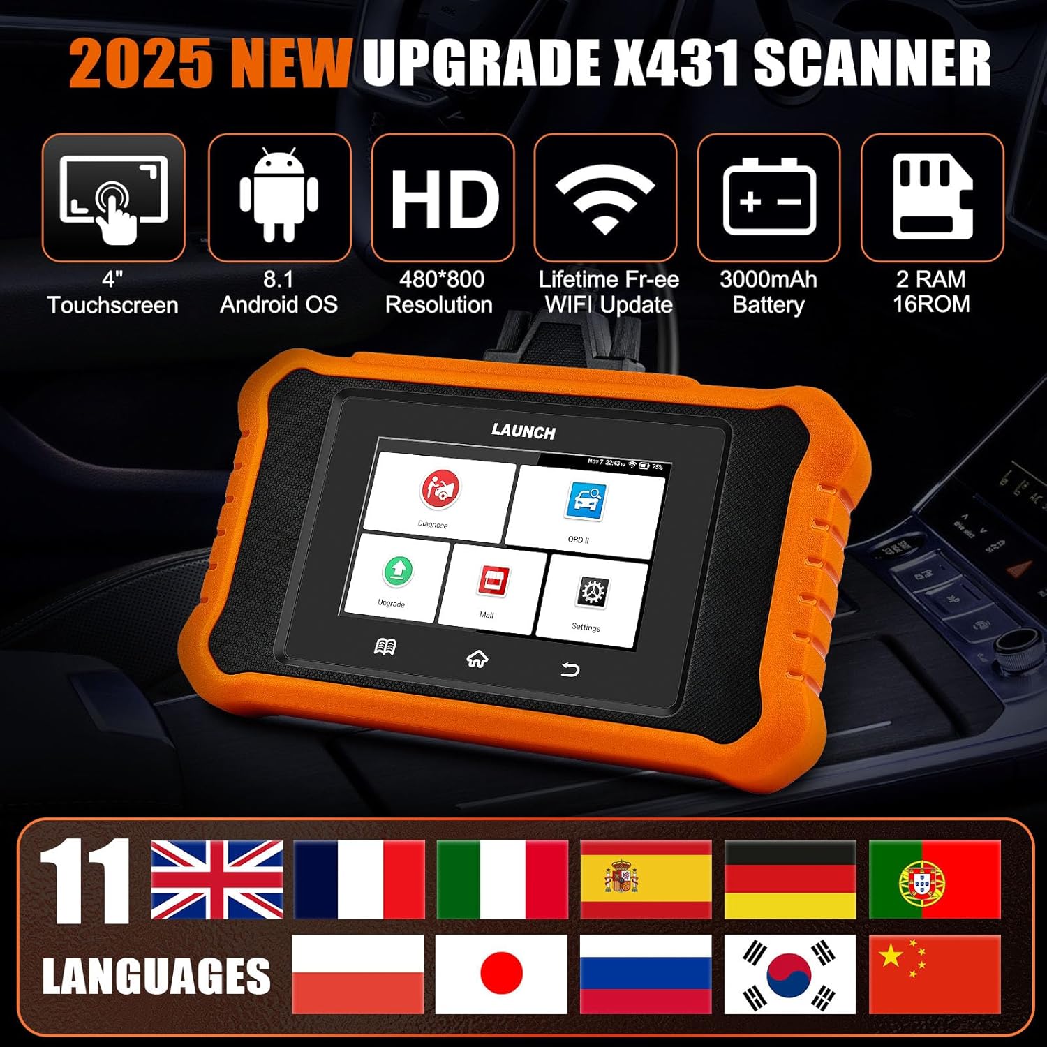 LAUNCH X431 Creader Elite 2.0 for Fiat Bi directional Diagnostic Tool (Support Fiat /Alfa Romeo)