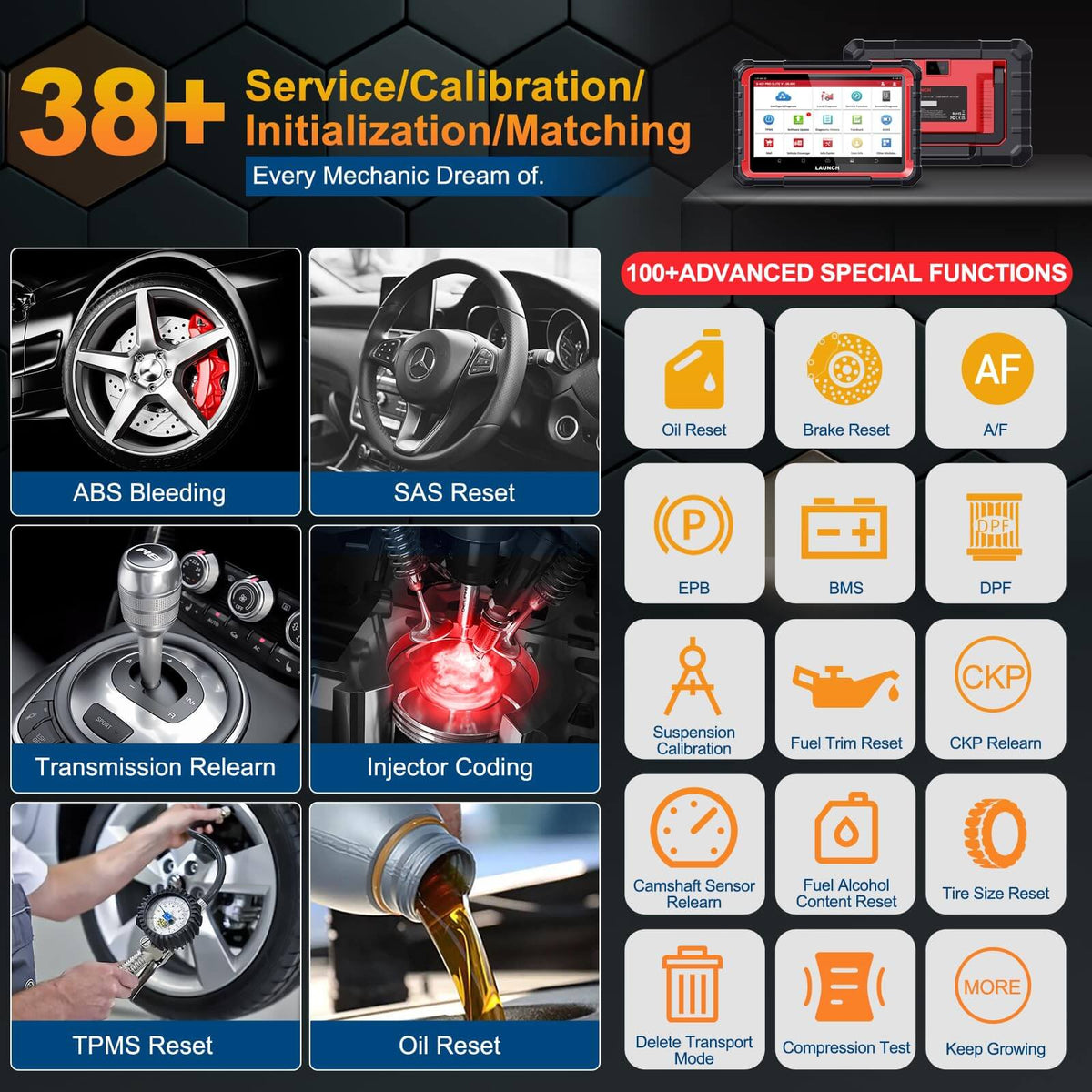 LAUNCH X431 PRO Elite Diagnostic Tool | Bi-Directional OBD2 Scanner with 2 Years Update