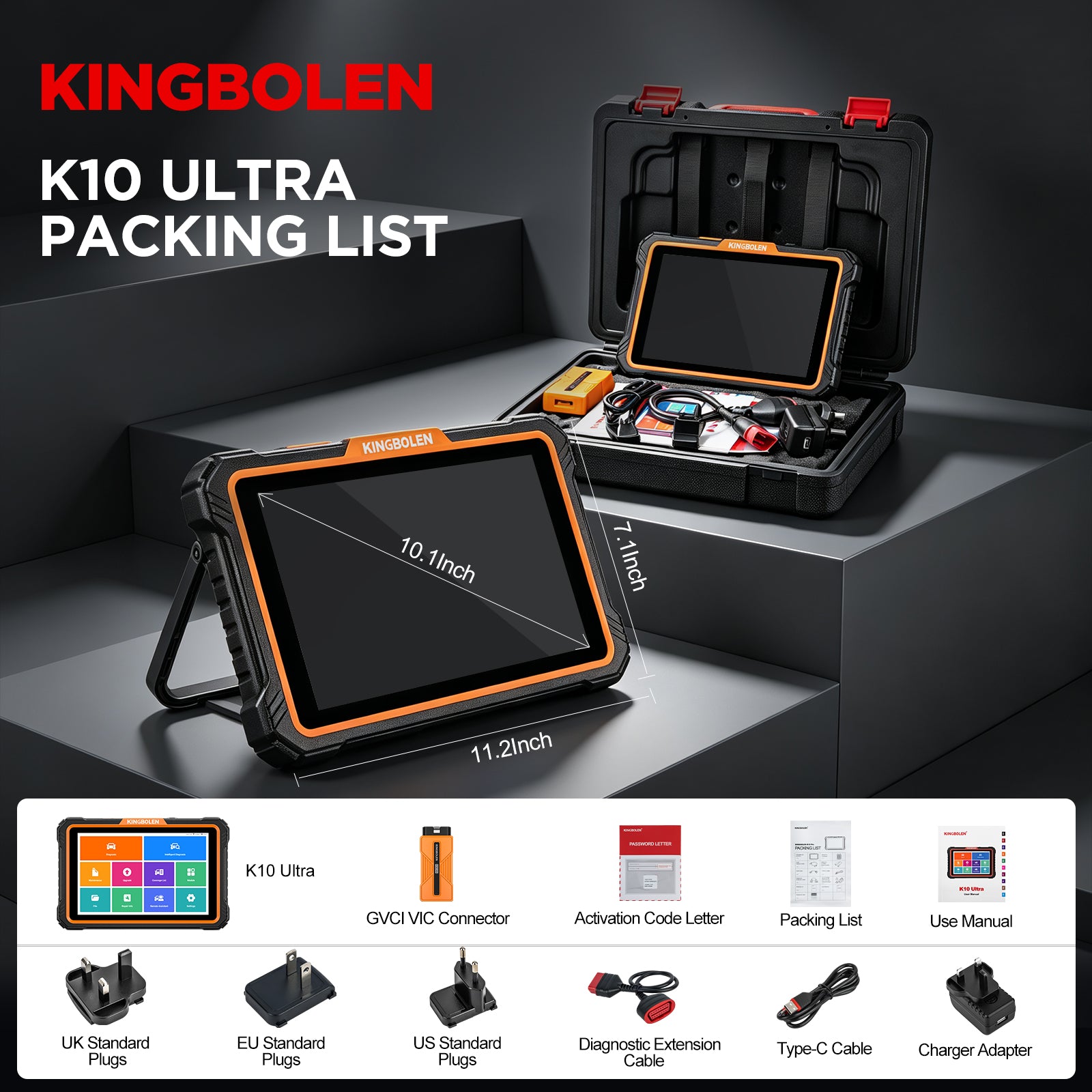 KINGBOLEN K10 Ultra J2534 Scan Tool | OE-Level Bi-Directional Diagnostics & ECU Programming