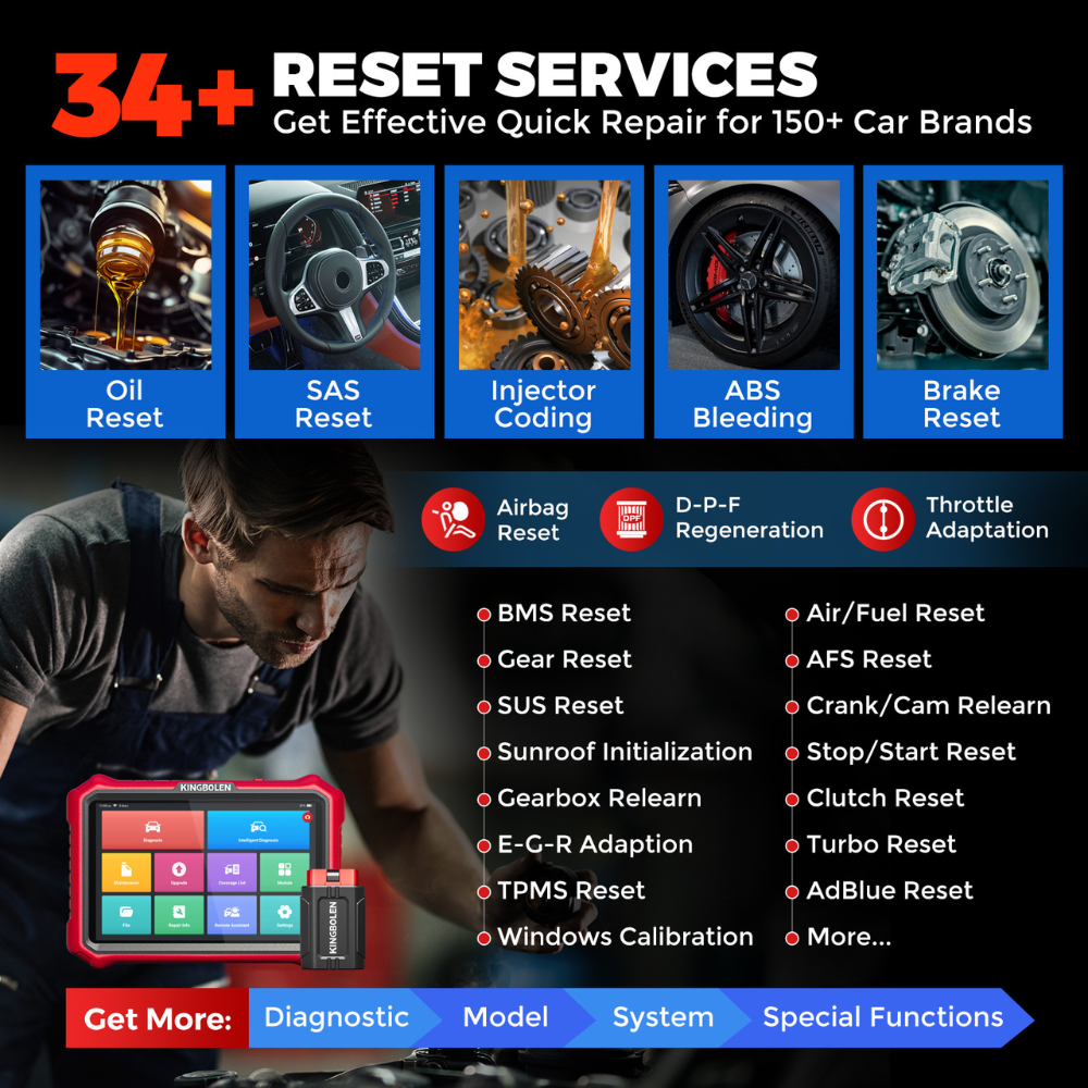 KINGBOLEN K8 PRO OE-LEVEL Car Diagnostic Tool with Lifetime Free Updates, Bluetooth 8" Wireless Scanner, ECU Coding, Bi-Directional, 34+ Reset, CANFD, DOIP, FCA AutoAuth