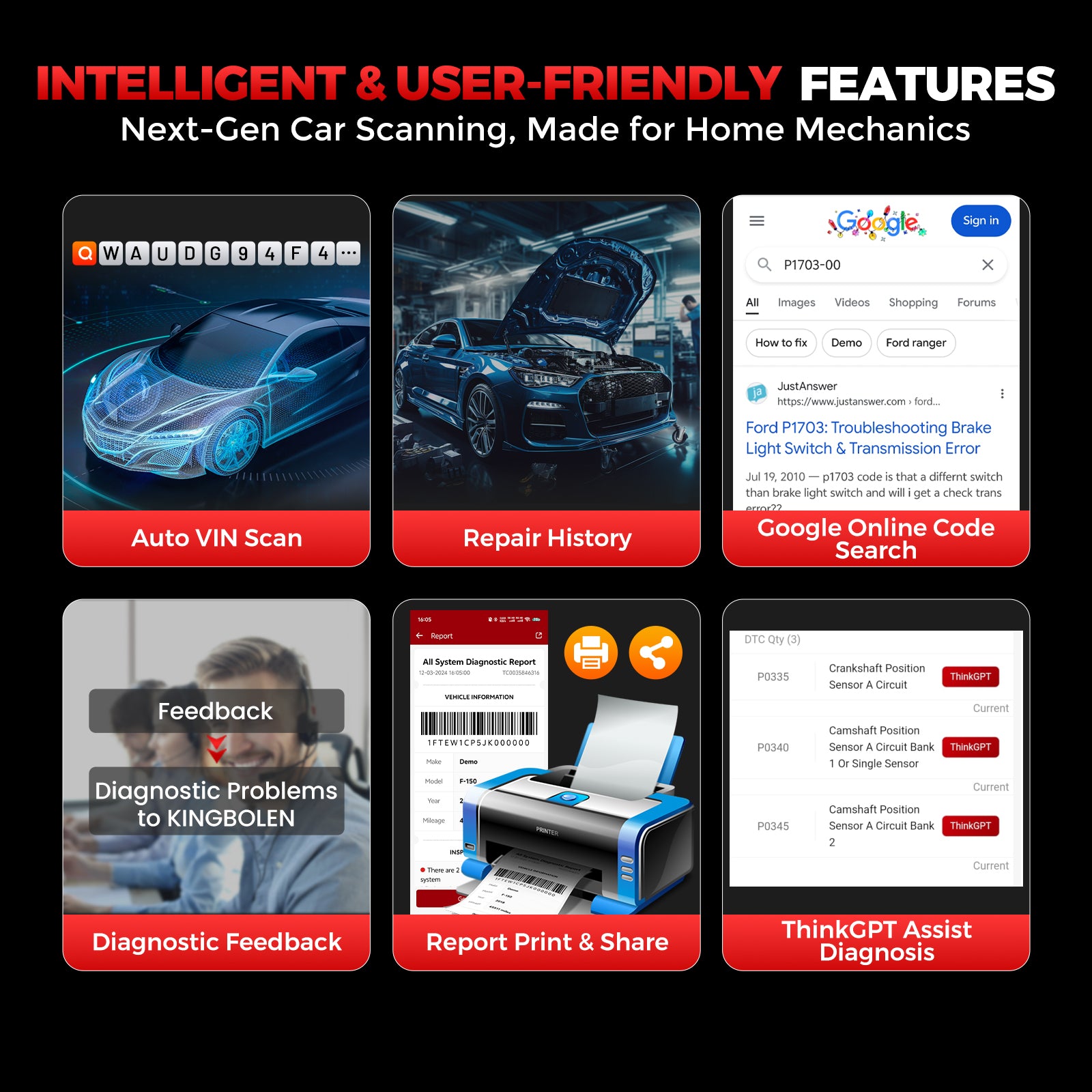 Showcasing the intelligent features of the KINGBOLEN bi-directional car diagnostic tool for home mechanics.