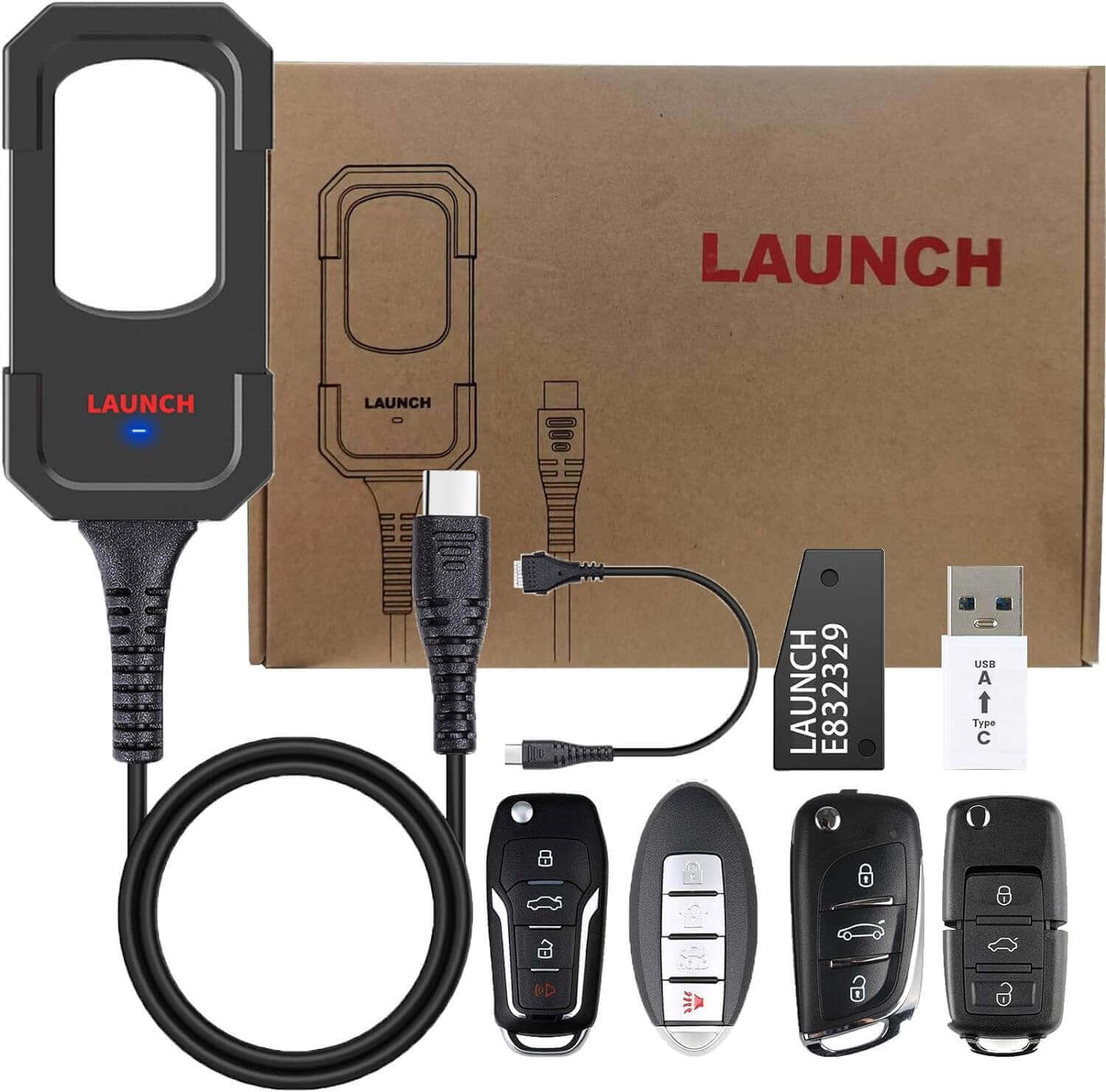 Launch X431 Key Programmer Remote Maker with 4PCS Universal Remote Key and 1PCS Super Chip for X431 IMMO Elte/IMMO Plus/pad V