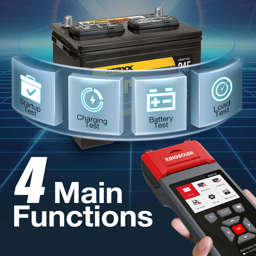 KINGBOLEN® BM800 Car Heavy Duty Truck Battery Tester 6V12V24V Cranking Charging Test With Printer