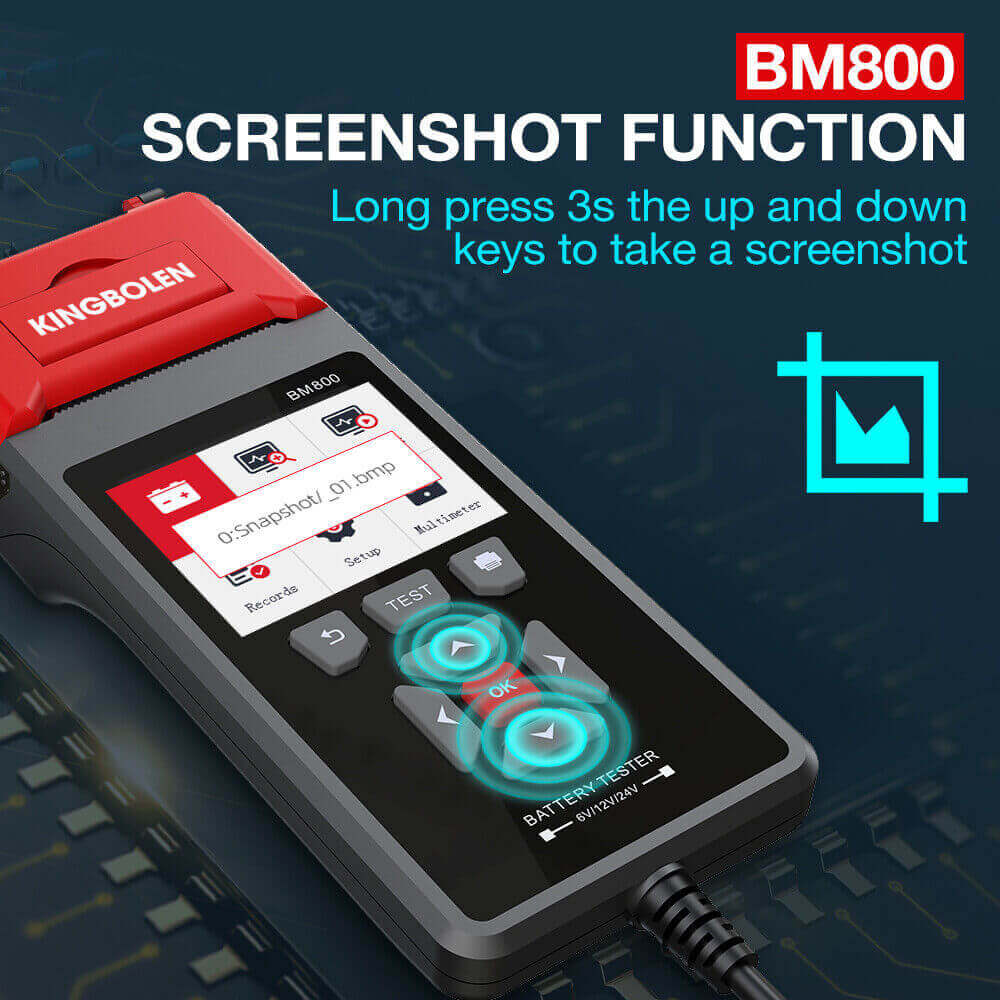 KINGBOLEN® BM800 Car Heavy Duty Truck Battery Tester 6V12V24V Cranking Charging Test With Printer