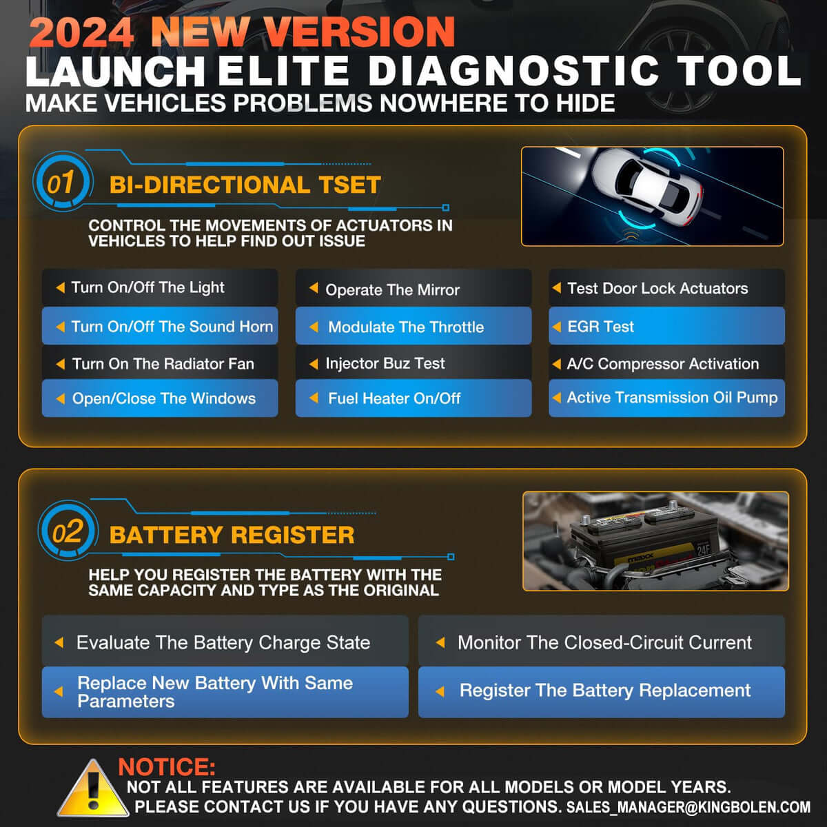 LAUNCH X431 Creader Elite For BMW Bi directional Diagnostic Tool OBD2 Scanner Diagnostic Tool ABS SRS DPF Oil Reset Code Reader(Support mini, Rolls-Royce)