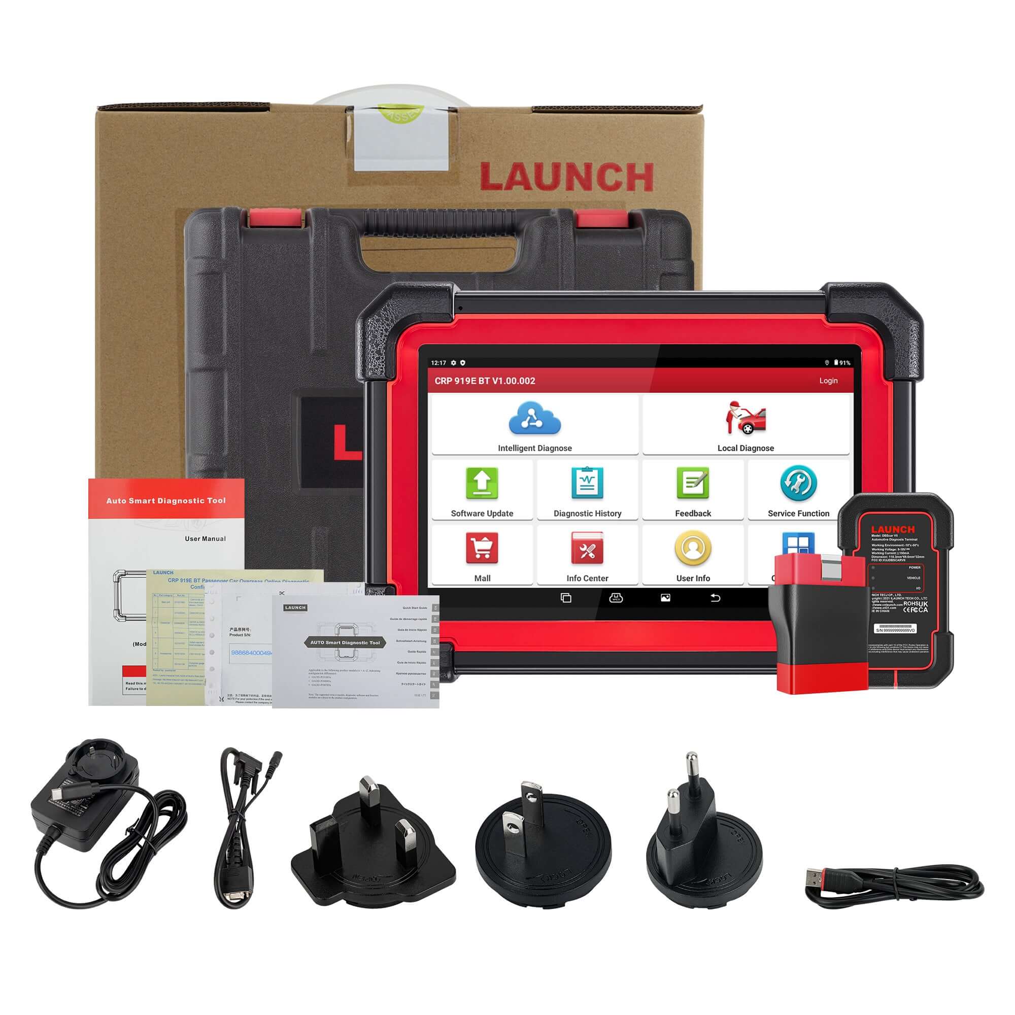 LAUNCH® X431 CRP919EBT Wireless CAN-FD OBD2 Sanner with Bi-directional ECU Coding Functions