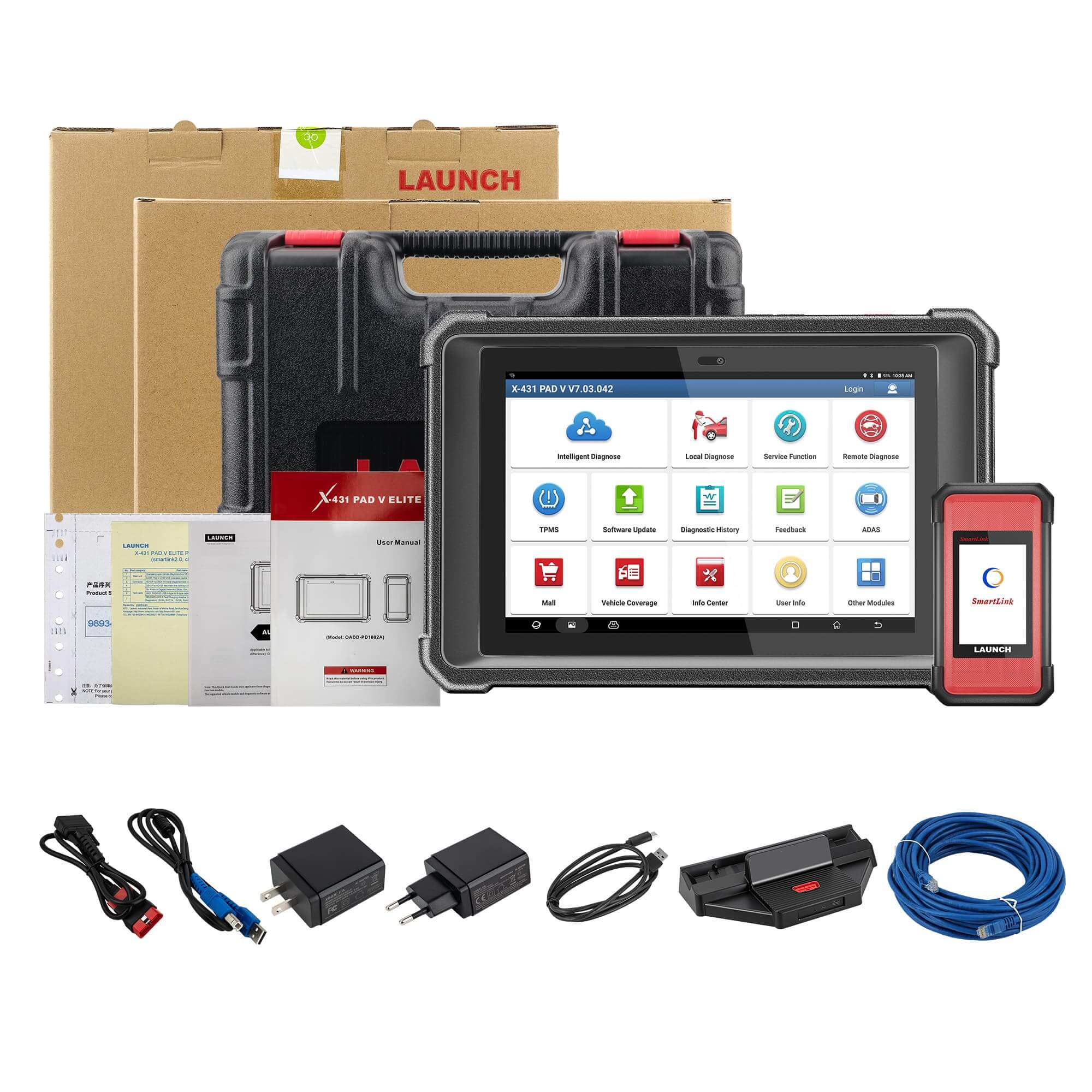 LAUNCH® X431 PAD V Elite Smartlink ECU Coding CAN-FD OBD2 Scanner