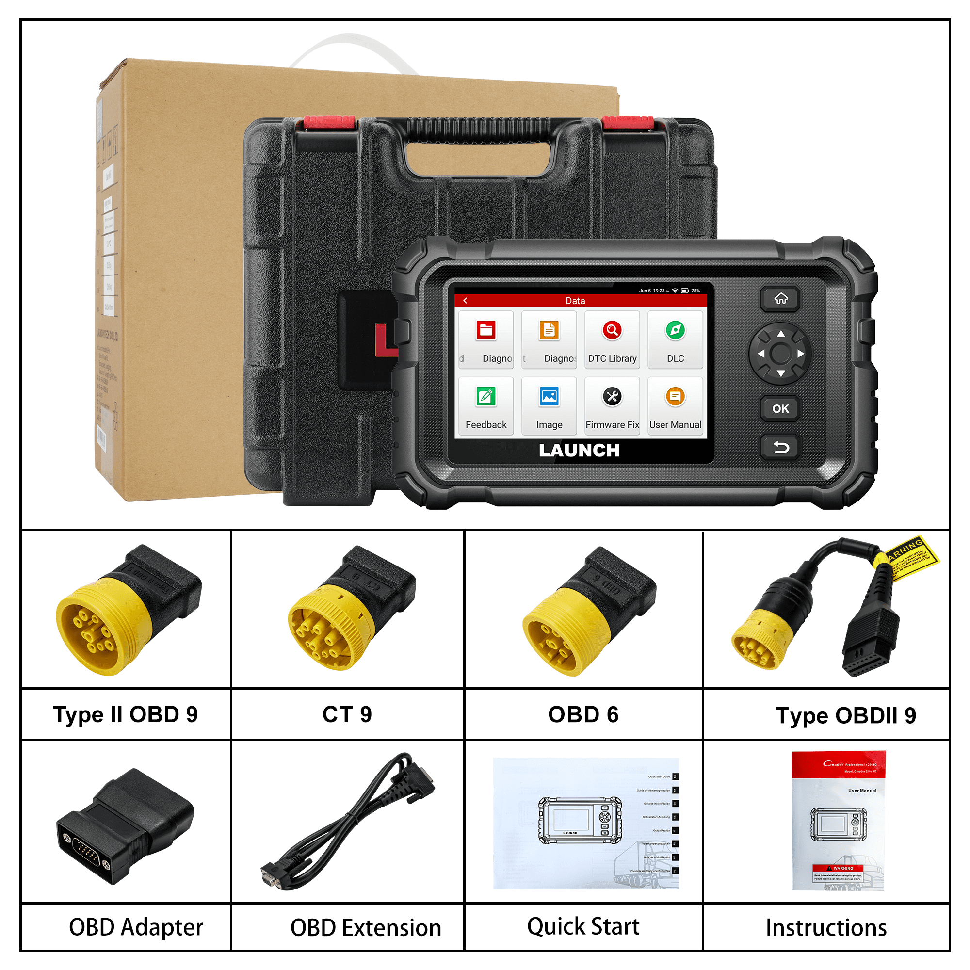 LAUNCH CRP129 HD Elite Heavy Duty Truck Full System Scanner with 7 Resets