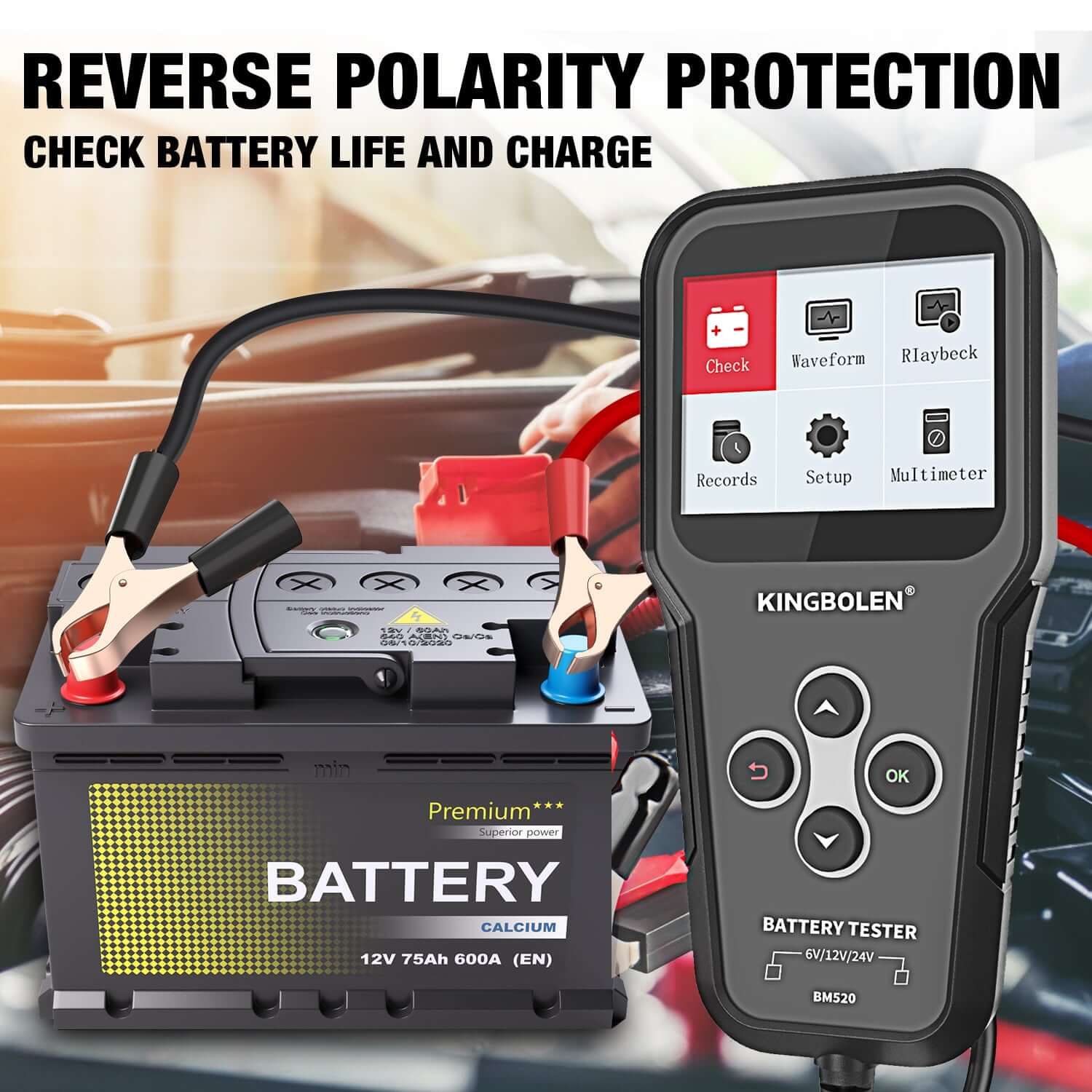 KINGBOLEN® BM520 6V 12V 24V Auto Battery Tester