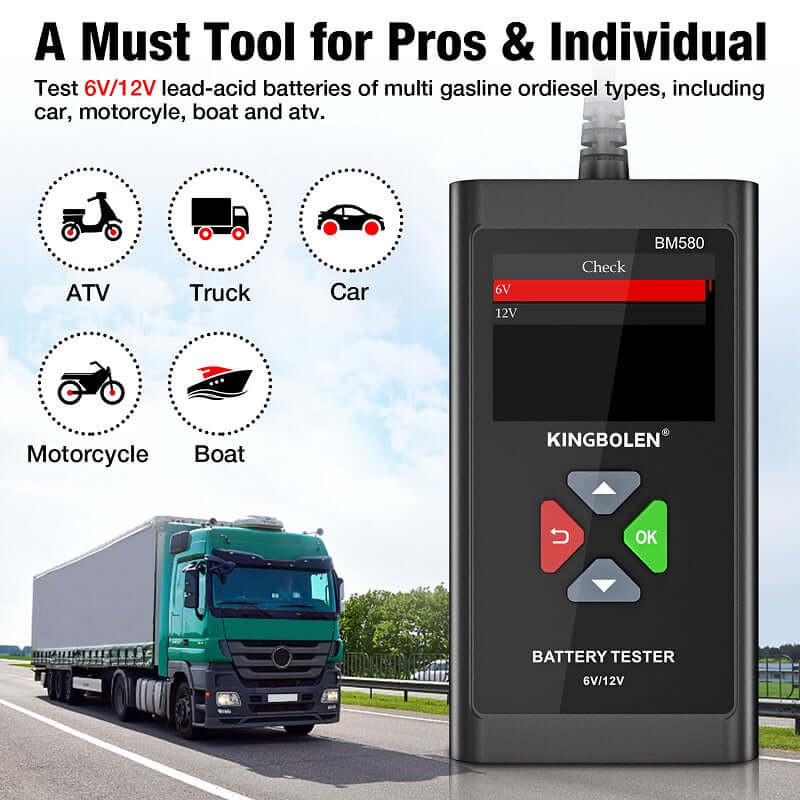 KINGBOLEN® BM580 6V 12V Auto Battery Tester