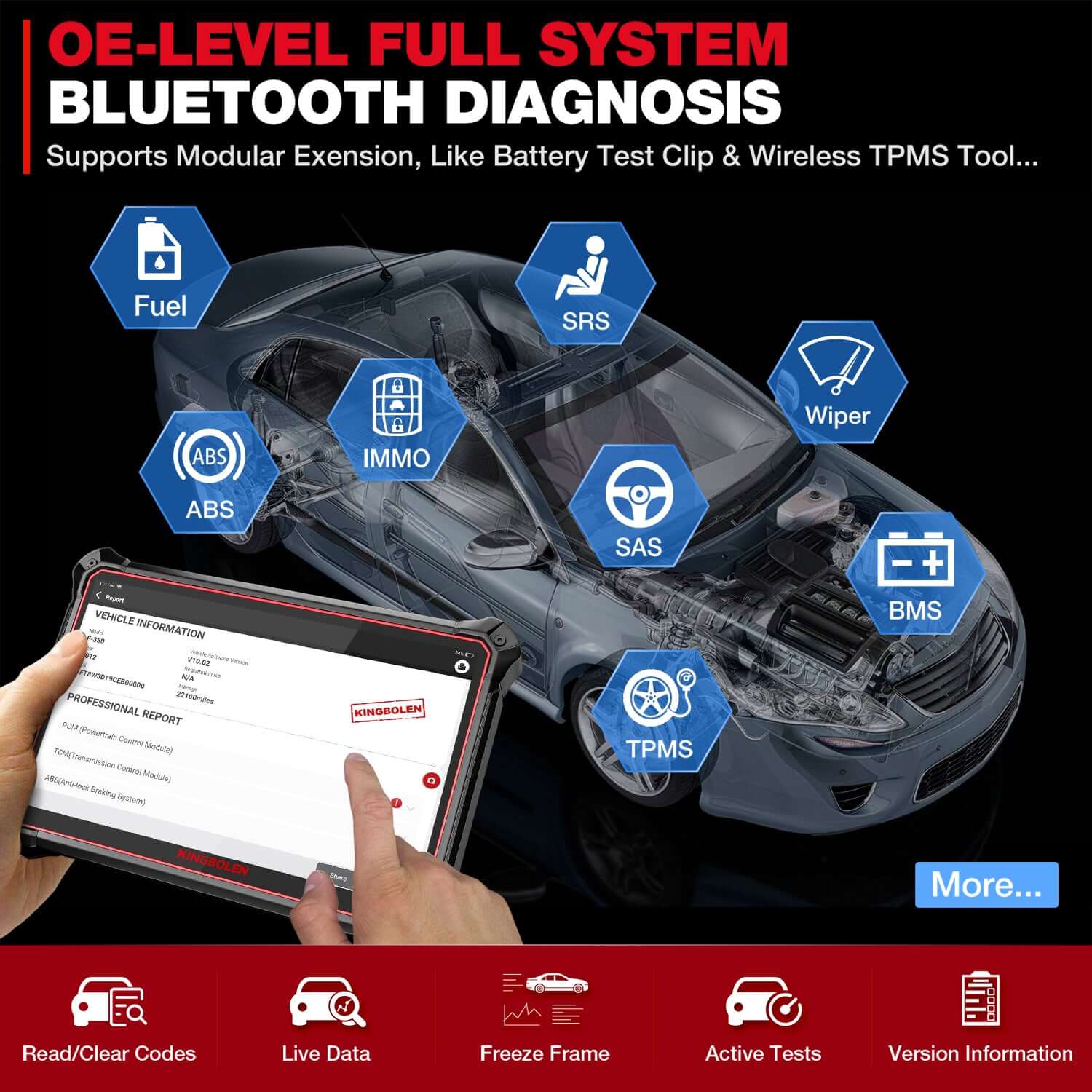 KINGBOLEN® K10 All Systems ECU Coding And Bidirectional Test OBD2 Scanner