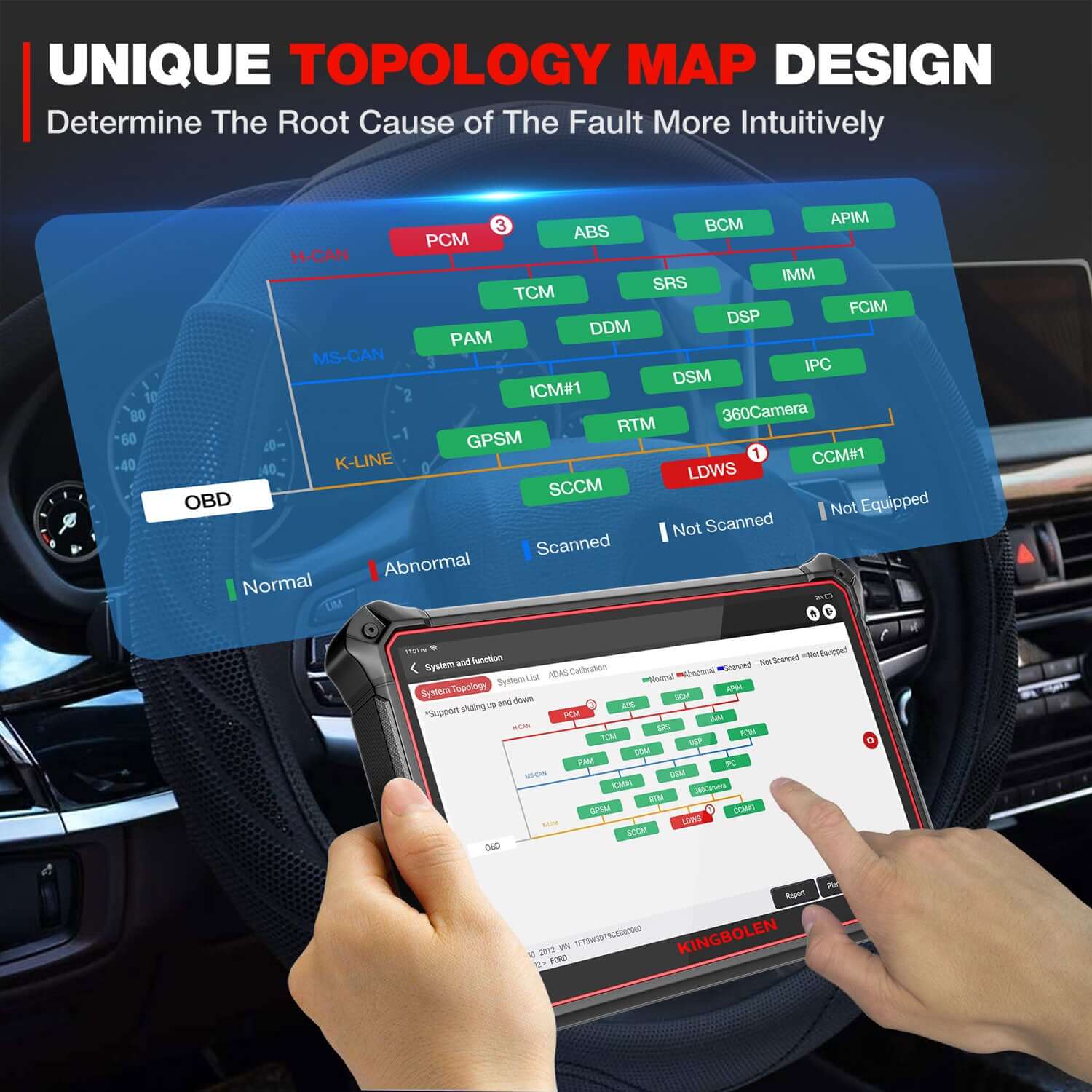 KINGBOLEN® K10 All Systems ECU Coding And Bidirectional Test OBD2 Scanner