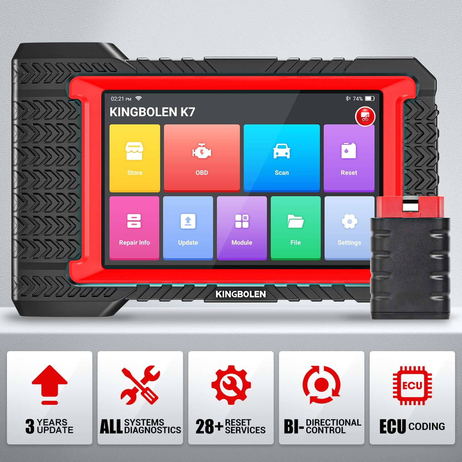 KINGBOLEN® K7 All Systems Bidirectional Test Bluetooth OBD2 Scan Tool with 3 Years Free update