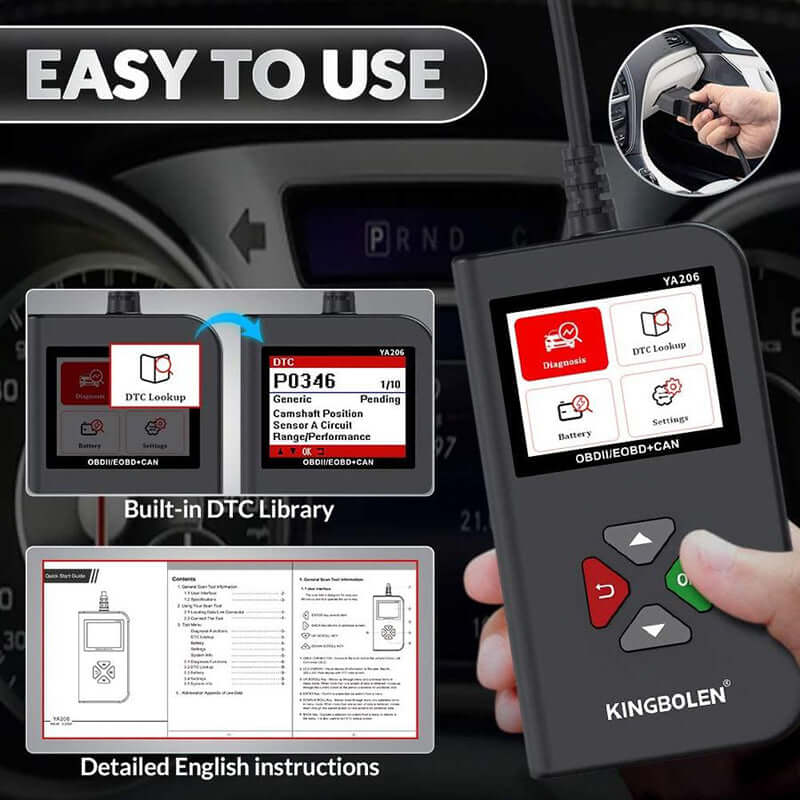 KINGBOLEN® YA206 OBD2 Scanner and Code Reader(ONLY ship to USA)