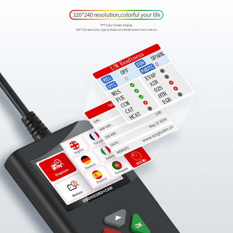 KINGBOLEN® YA206 OBD2 Scanner and Code Reader(ONLY ship to USA)