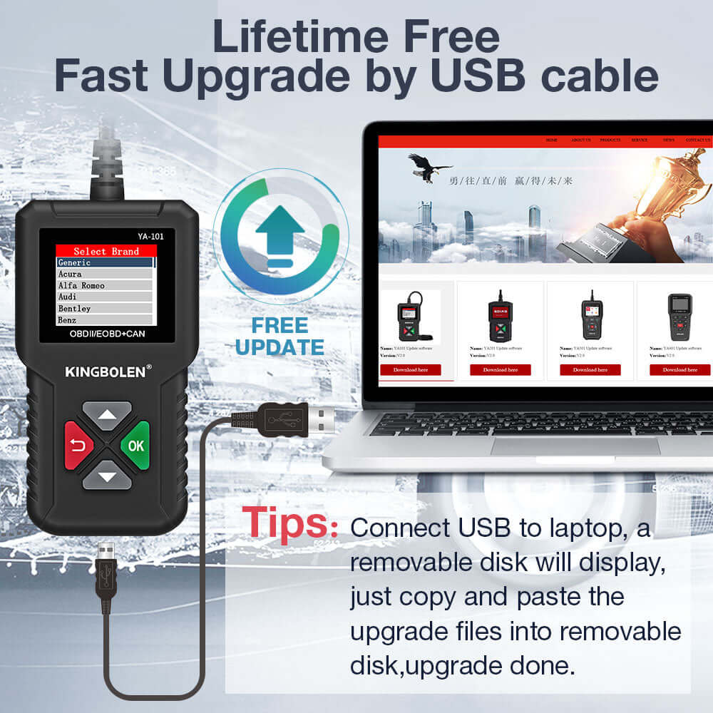 KINGBOLEN® YA101 OBD2 Scanner for Check Engine Light