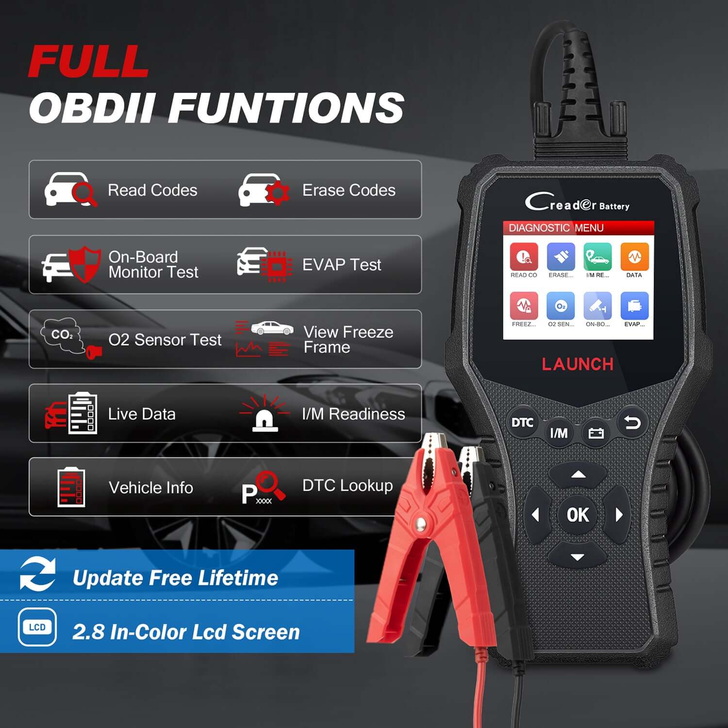 LAUNCH® CRB3001 OBD2 Scanner and Battery Tester