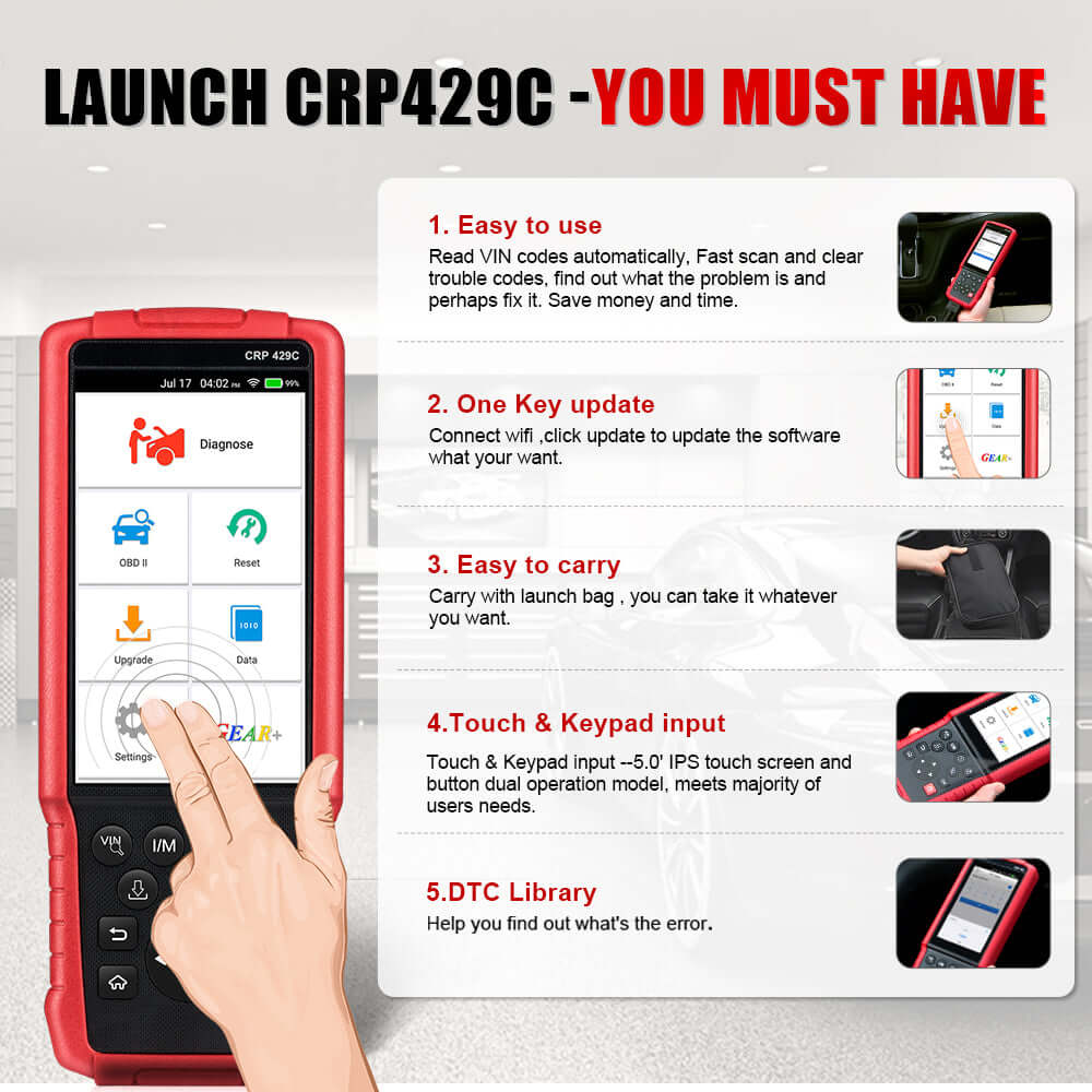 LAUNCH® CRP429C 4 Systems OBD2 Scanner with Lifetime Free Update(Just ship to US)