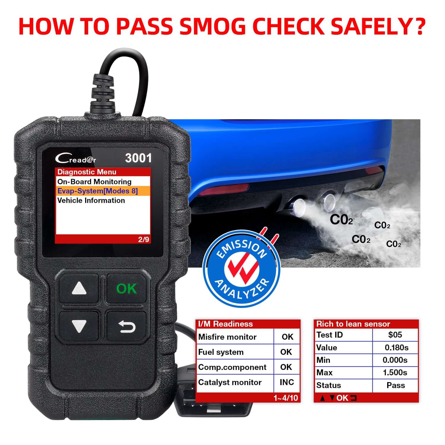 LAUNCH® Creader 3001 OBD2 Scanner Engine Fault Code Reader